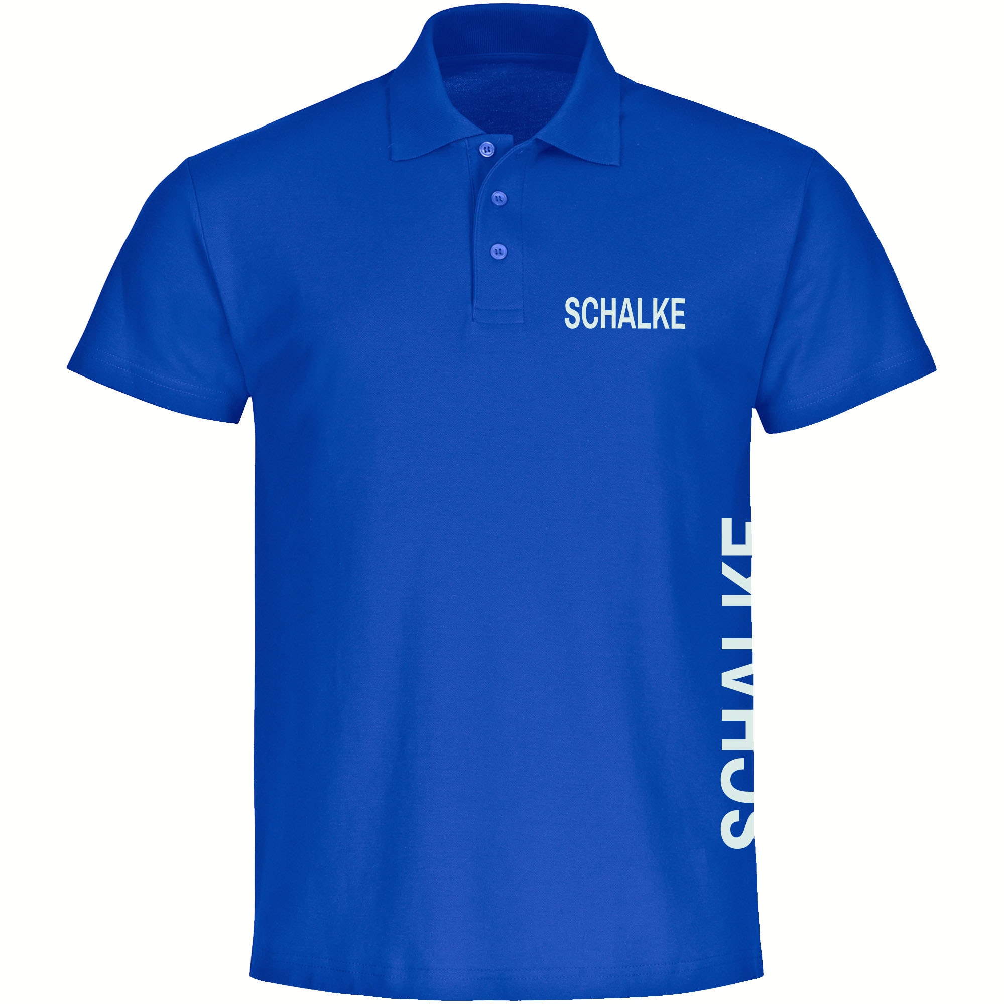 multifanshop Poloshirt - Schalke - Brust & Seite - Druck wei&szlig; - Polo - Bild 1