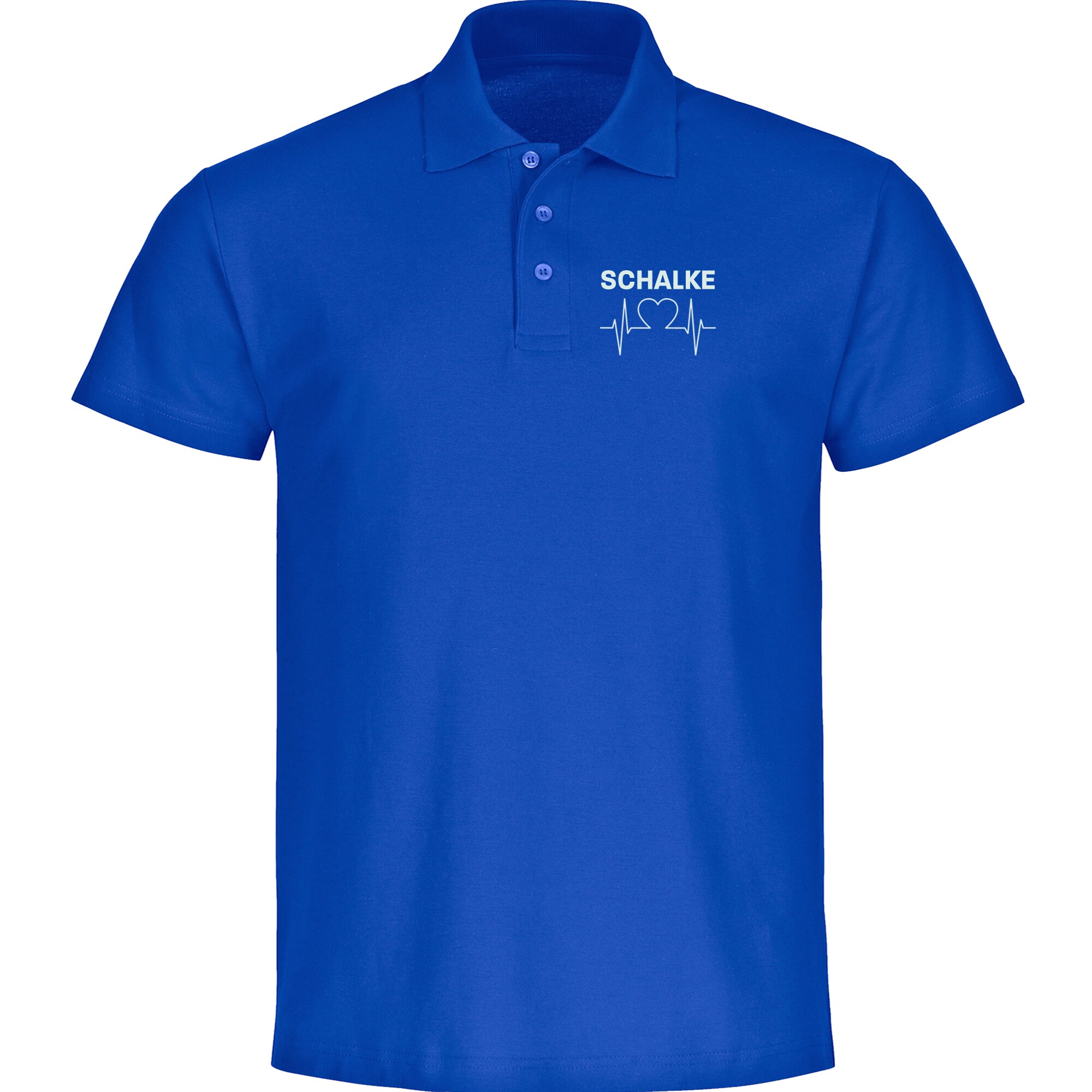 multifanshop Poloshirt - Schalke - Herzschlag - Druck wei&szlig; - Polo - Bild 1