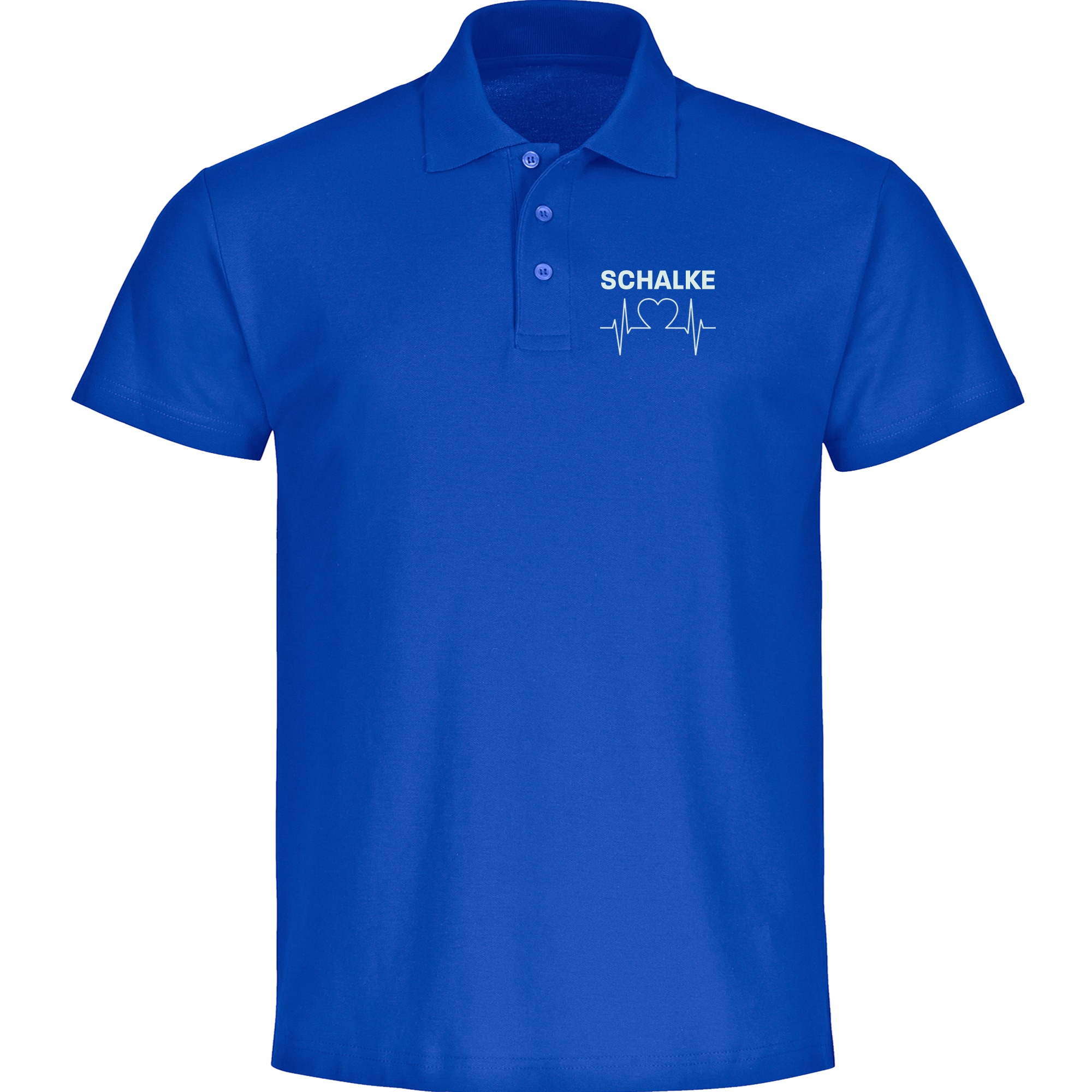 multifanshop Poloshirt - Schalke - Herzschlag - Druck wei&szlig; - Polo - Bild 1