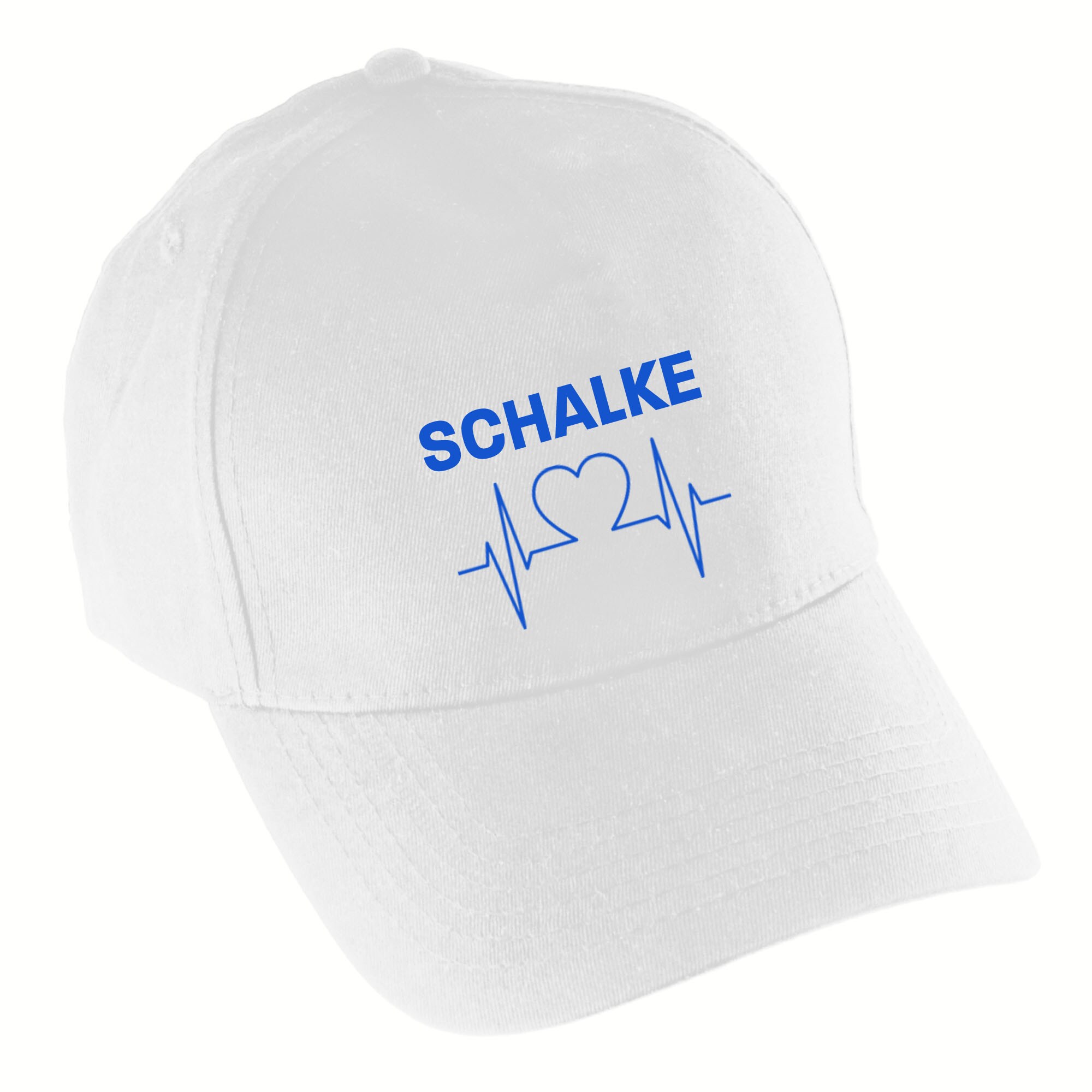 multifanshop Baseballcap - Schalke - Herzschlag - Druck blau - M&uuml;tze - Bild 1