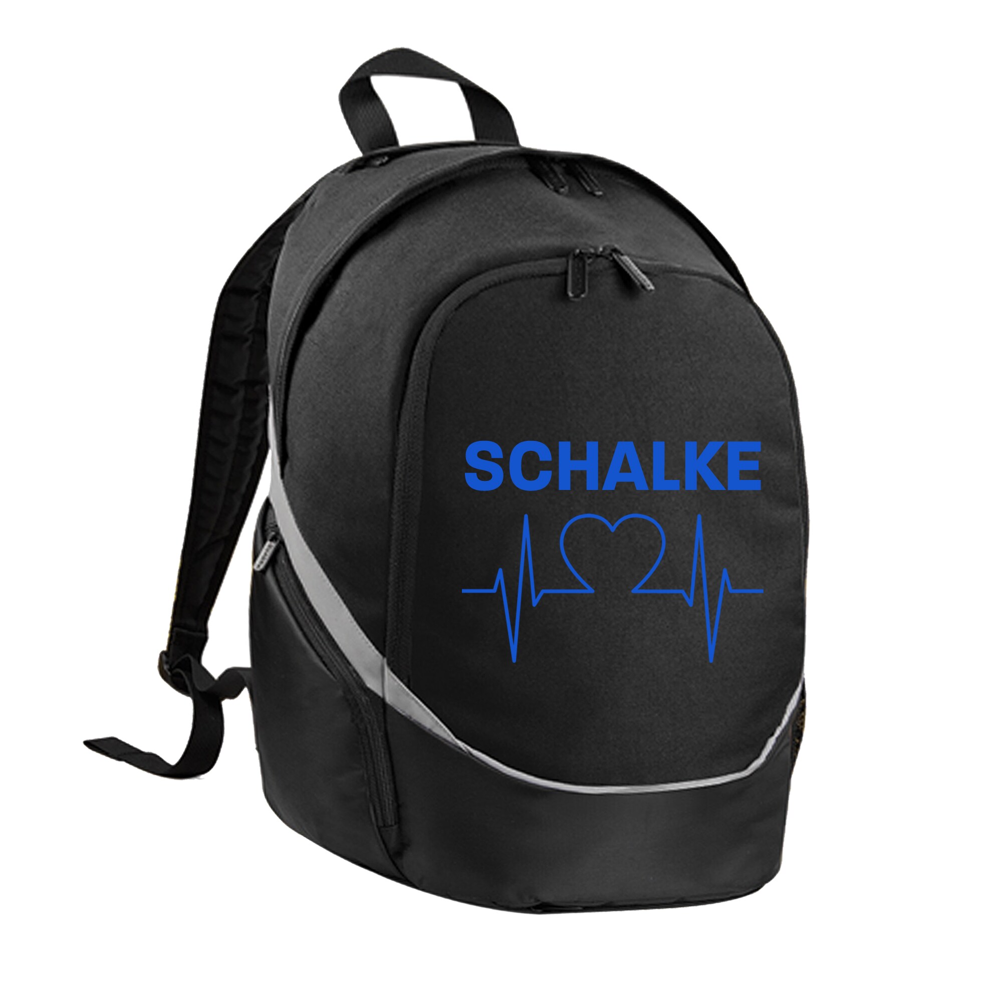 multifanshop Rucksack - Schalke - Herzschlag - Druck blau - Tasche - Bild 1