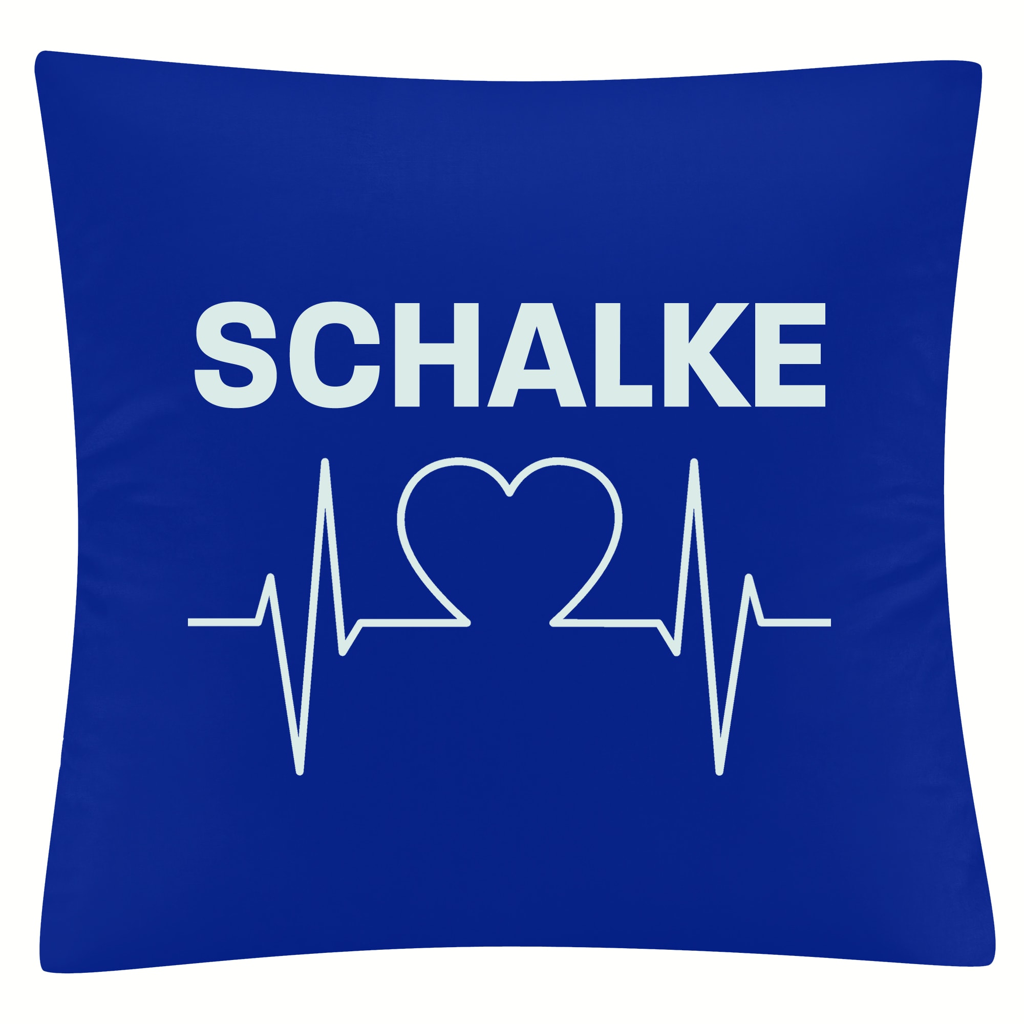multifanshop Kissenbezug - Schalke - Herzschlag - Druck wei&szlig; - Kissen - Bild 1