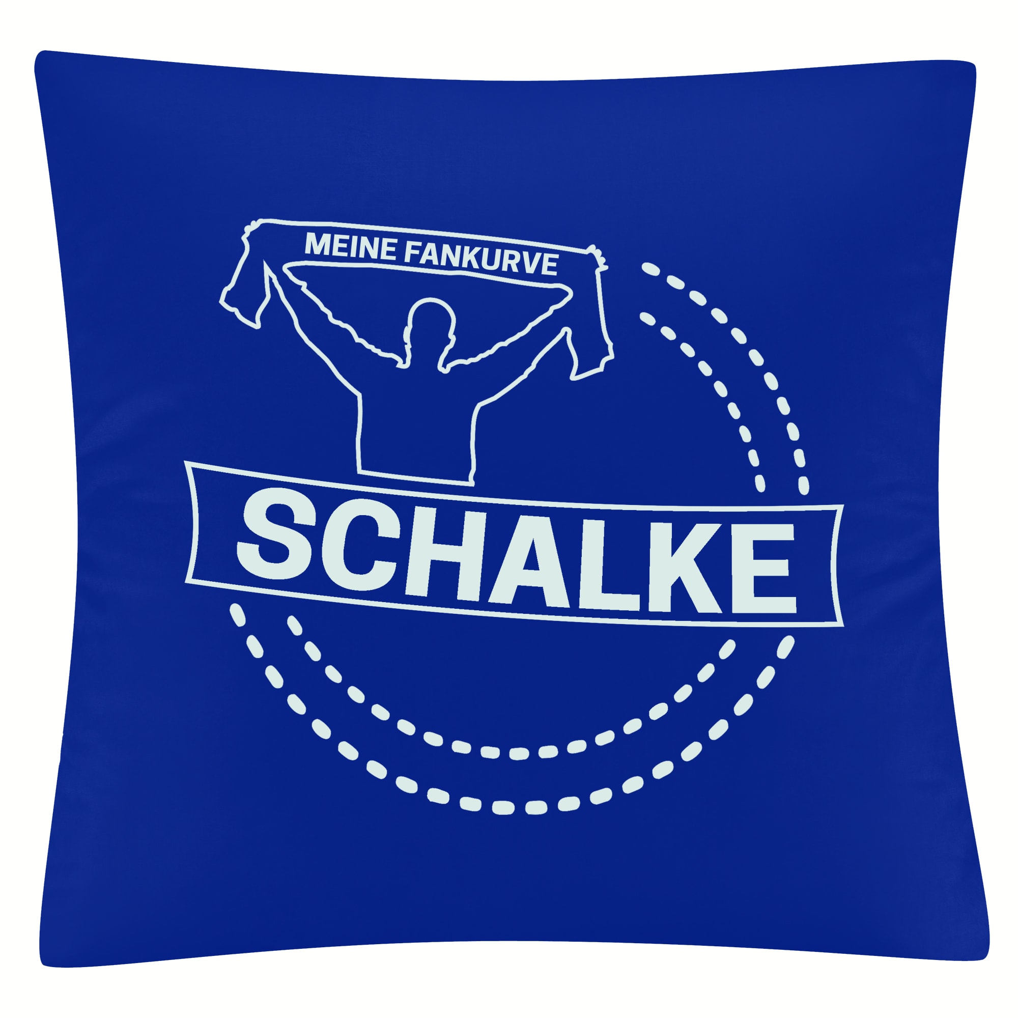 multifanshop Kissenbezug - Schalke - Meine Fankurve - Druck wei&szlig; - Kissen - Bild 1