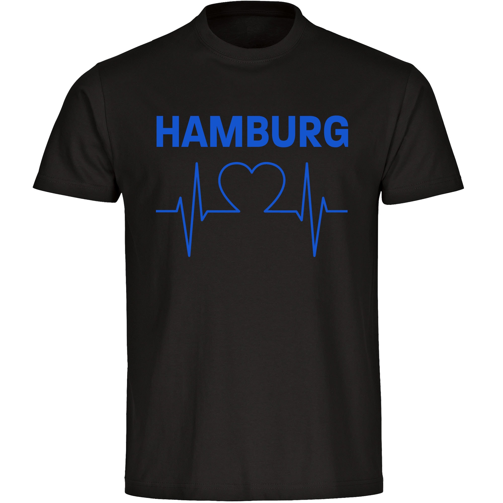 multifanshop Herren T-Shirt - Hamburg - Herzschlag - Druck blau - M&auml;nner - Bild 1