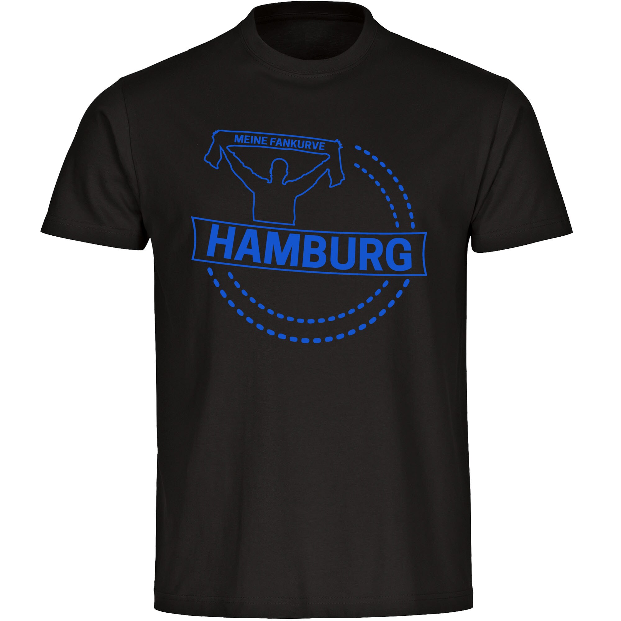 multifanshop Herren T-Shirt - Hamburg - Meine Fankurve - Druck blau - M&auml;nner - Bild 1
