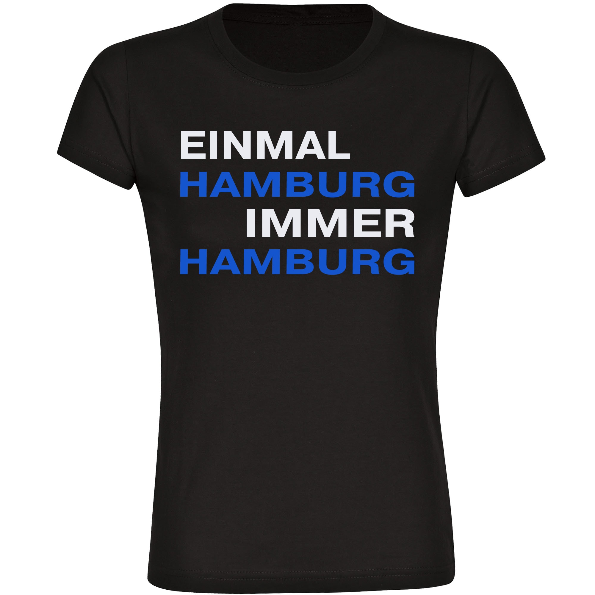 multifanshop Damen T-Shirt - Hamburg - Einmal Immer - Druck blau - Frauen - Bild 1