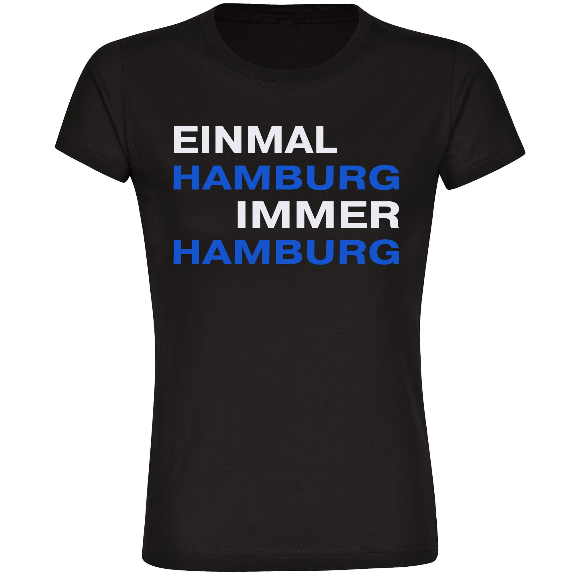 multifanshop Damen T-Shirt - Hamburg - Einmal Immer - Druck blau - Frauen - Bild 1
