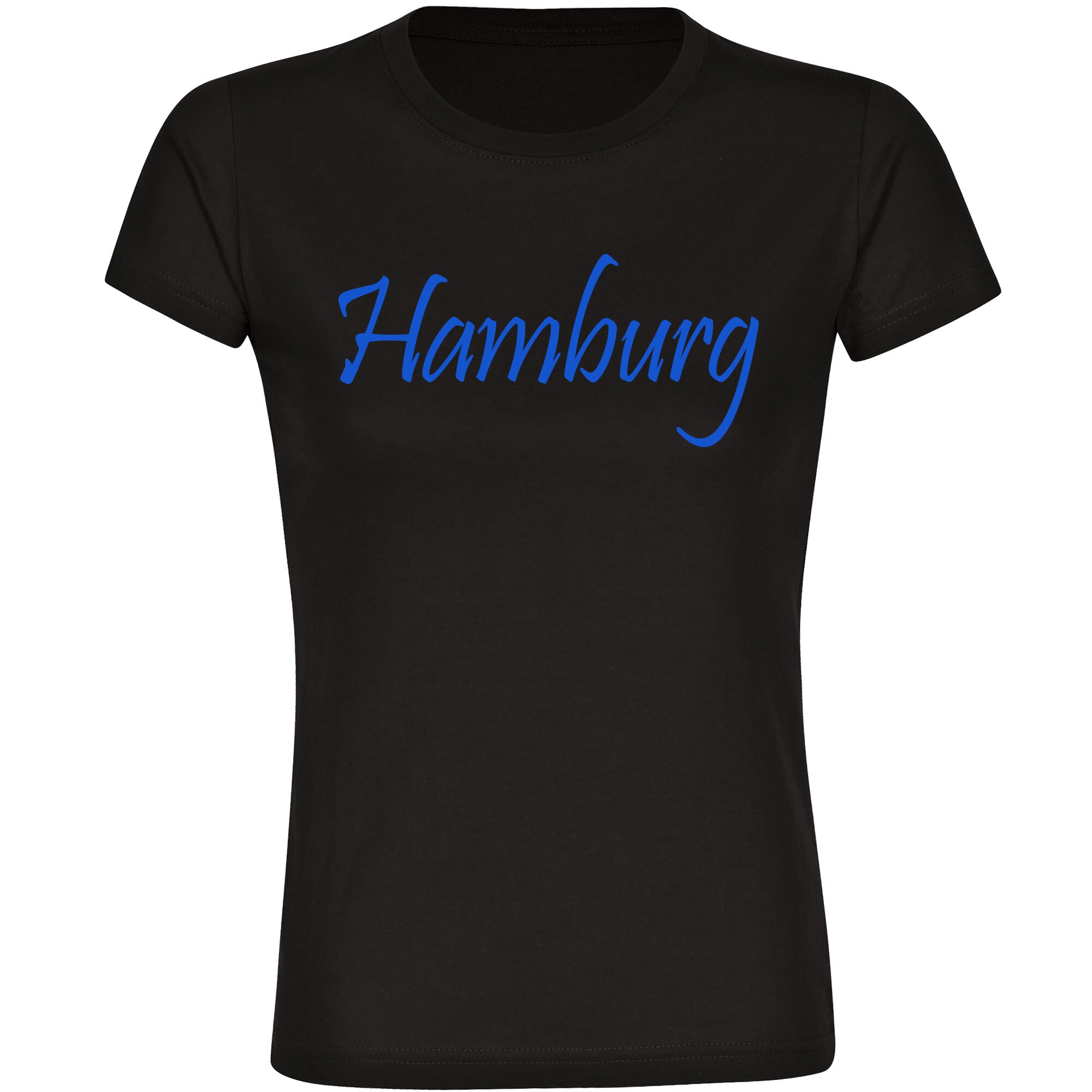 multifanshop Damen T-Shirt - Hamburg - Schriftzug - Druck blau - Frauen - Bild 1