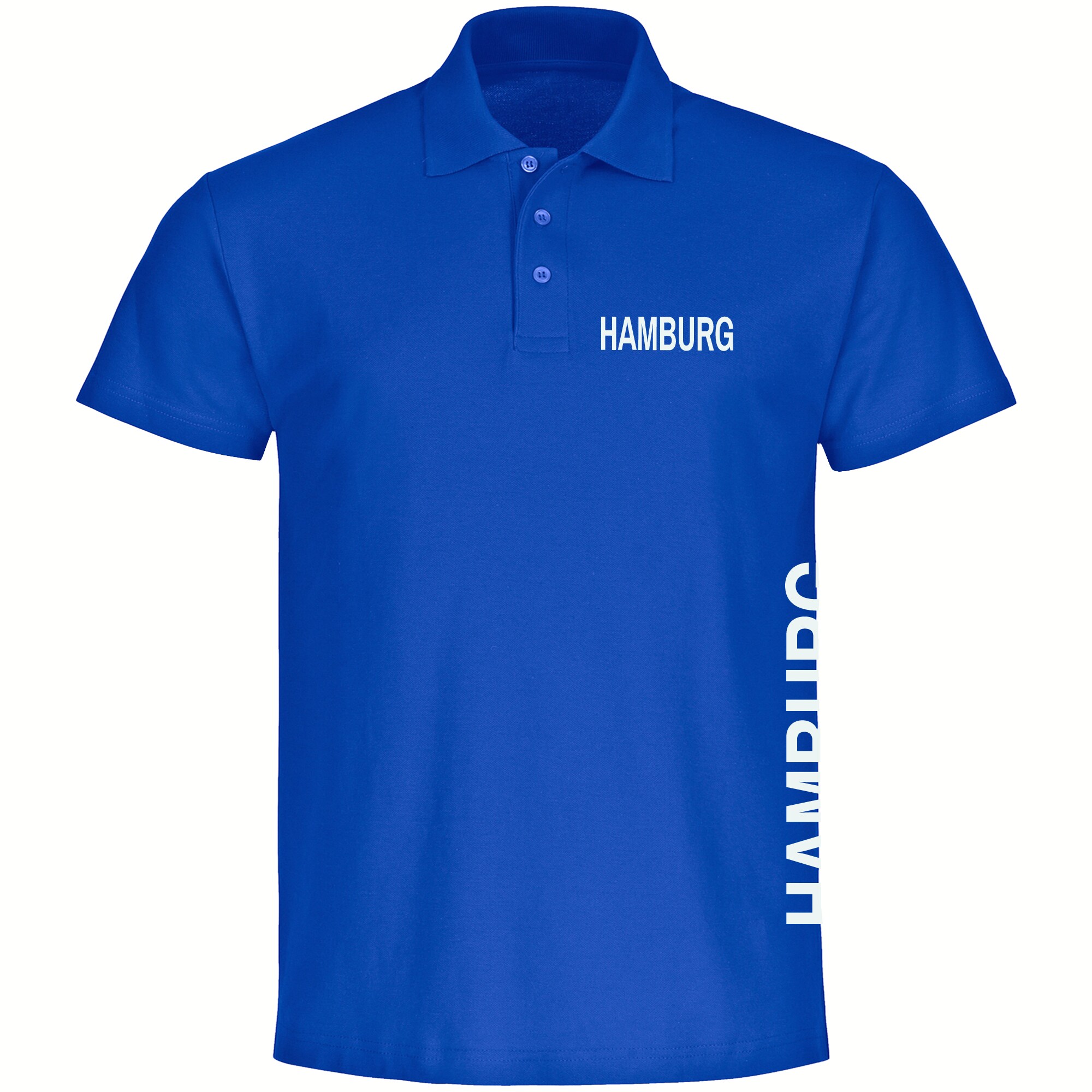 multifanshop Poloshirt - Hamburg - Brust & Seite - Druck wei&szlig; - Polo - Bild 1