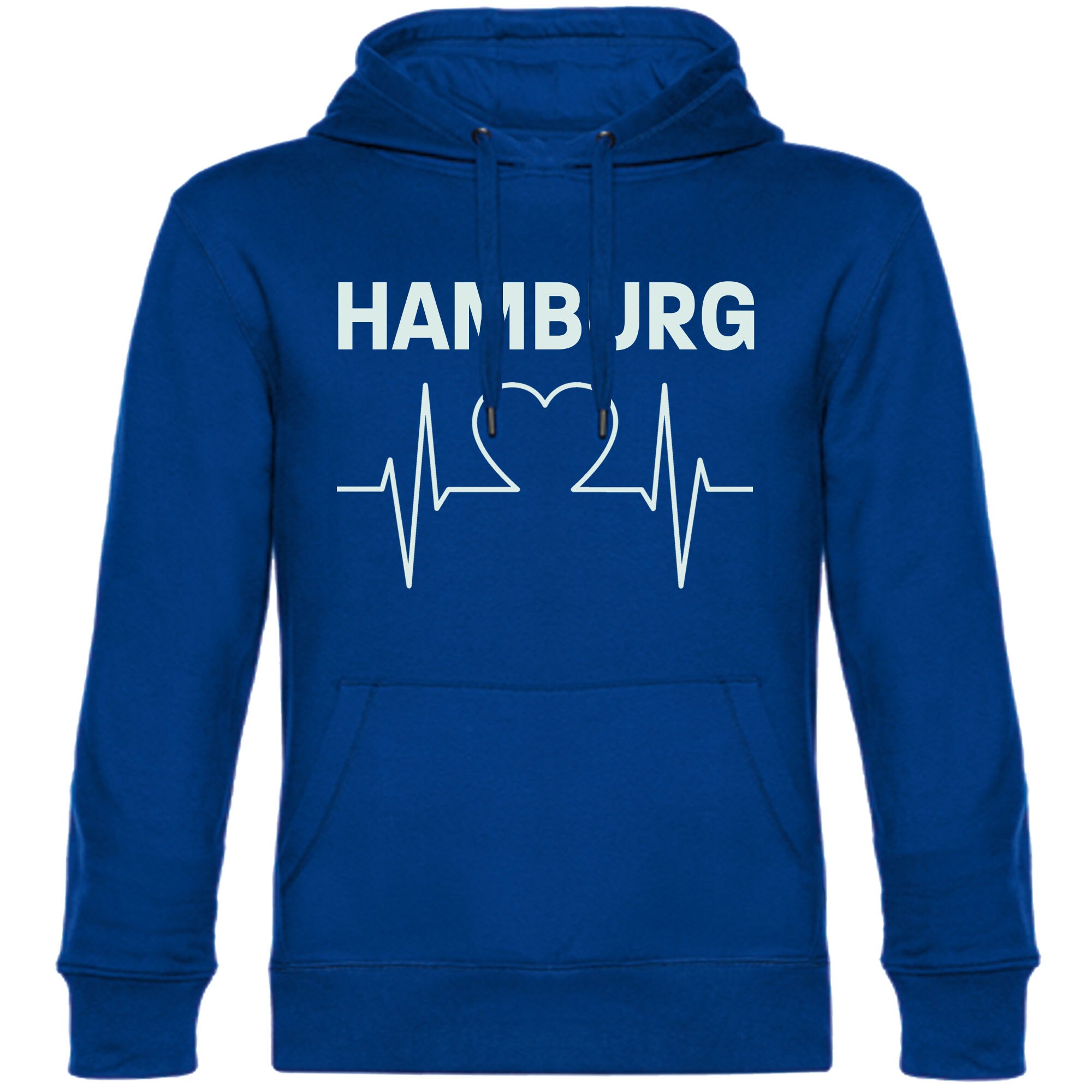 multifanshop Kapuzen Sweatshirt - Hamburg - Herzschlag - Druck wei&szlig; - Hoodie - Bild 1