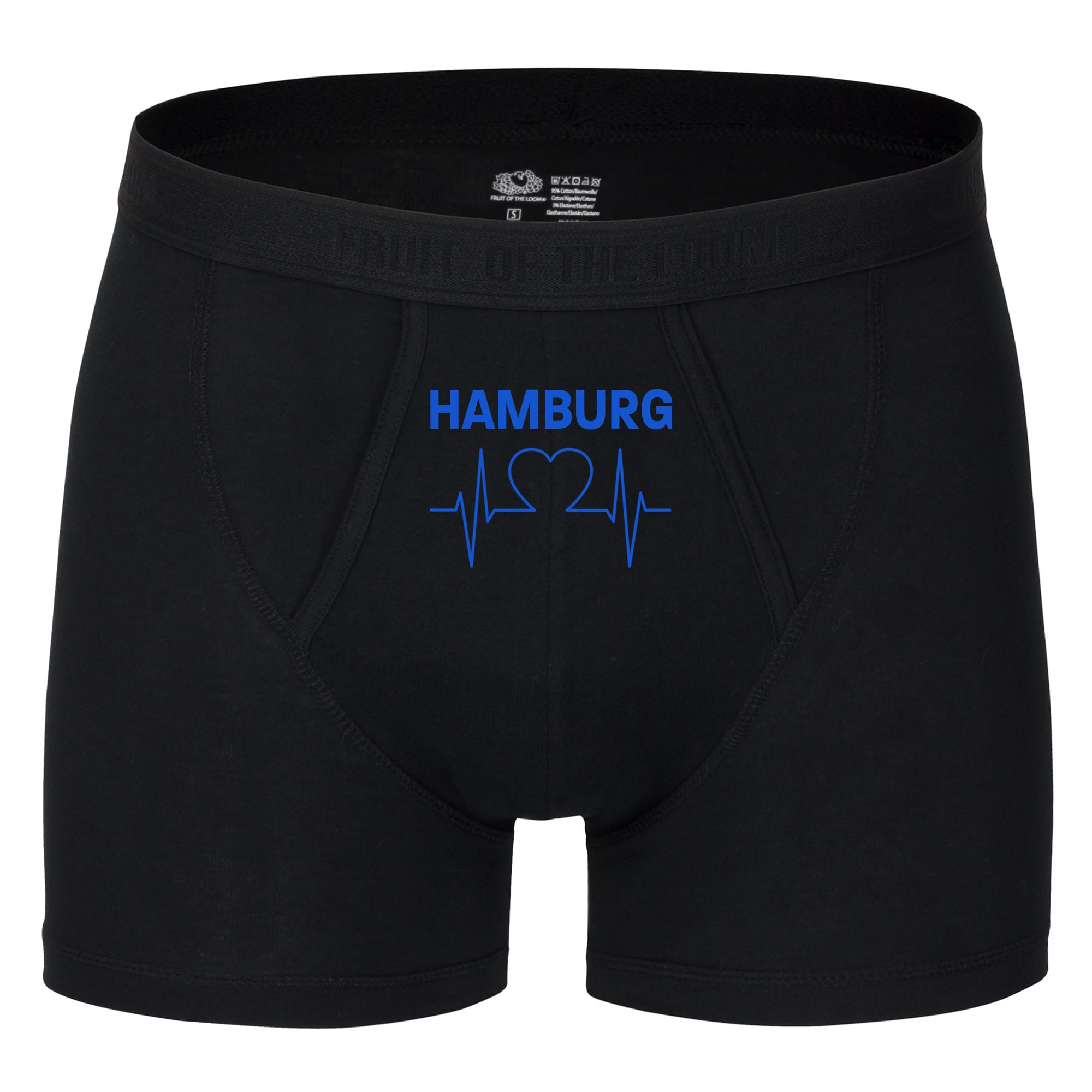 multifanshop Herren Boxer Short - Hamburg - Herzschlag - Druck blau - Unterw&auml;sche - Bild 1