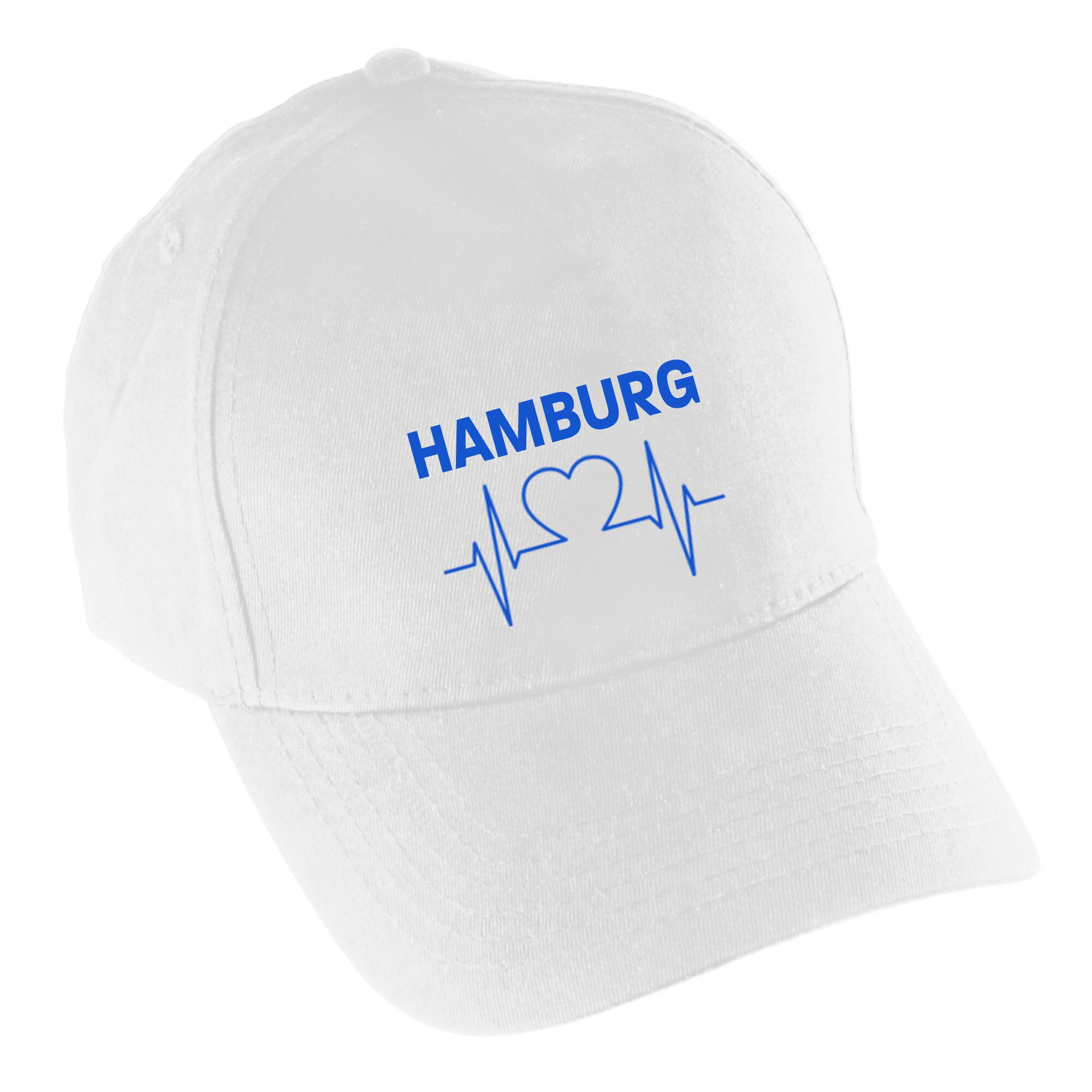 multifanshop Baseballcap - Hamburg - Herzschlag - Druck blau - M&uuml;tze - Bild 1