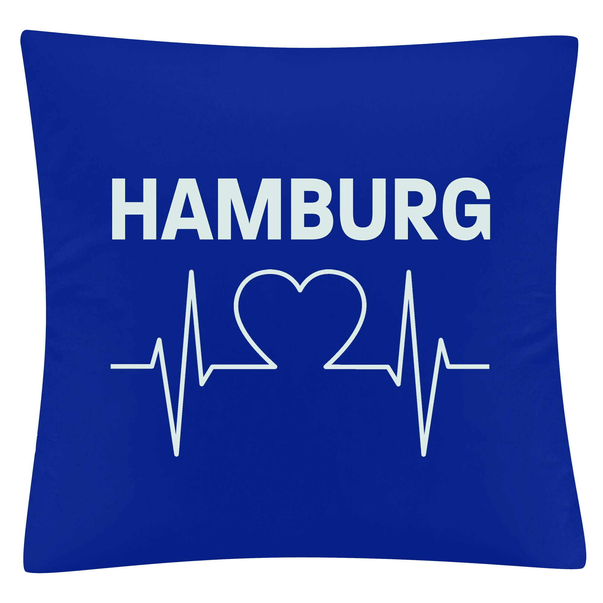 multifanshop Kissenbezug - Hamburg - Herzschlag - Druck wei&szlig; - Kissen - Bild 1