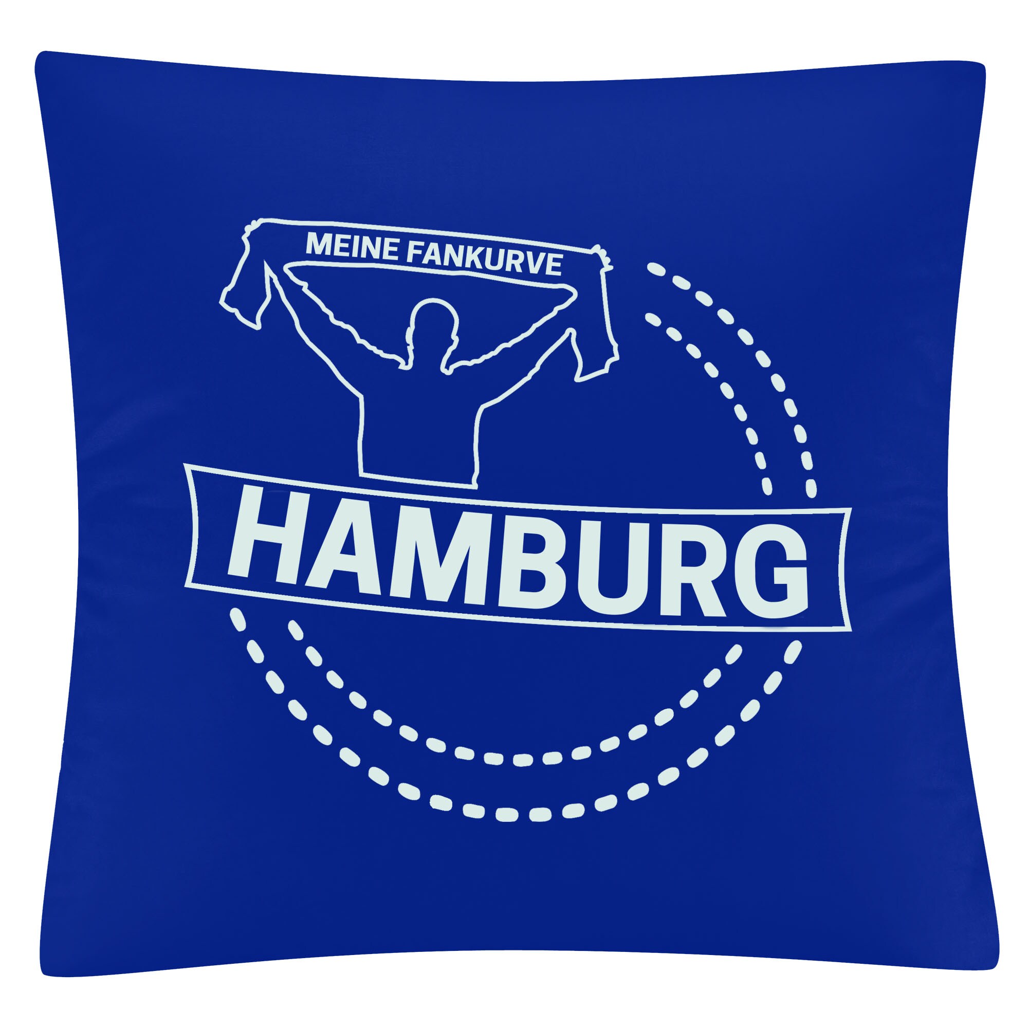 multifanshop Kissenbezug - Hamburg - Meine Fankurve - Druck wei&szlig; - Kissen - Bild 1