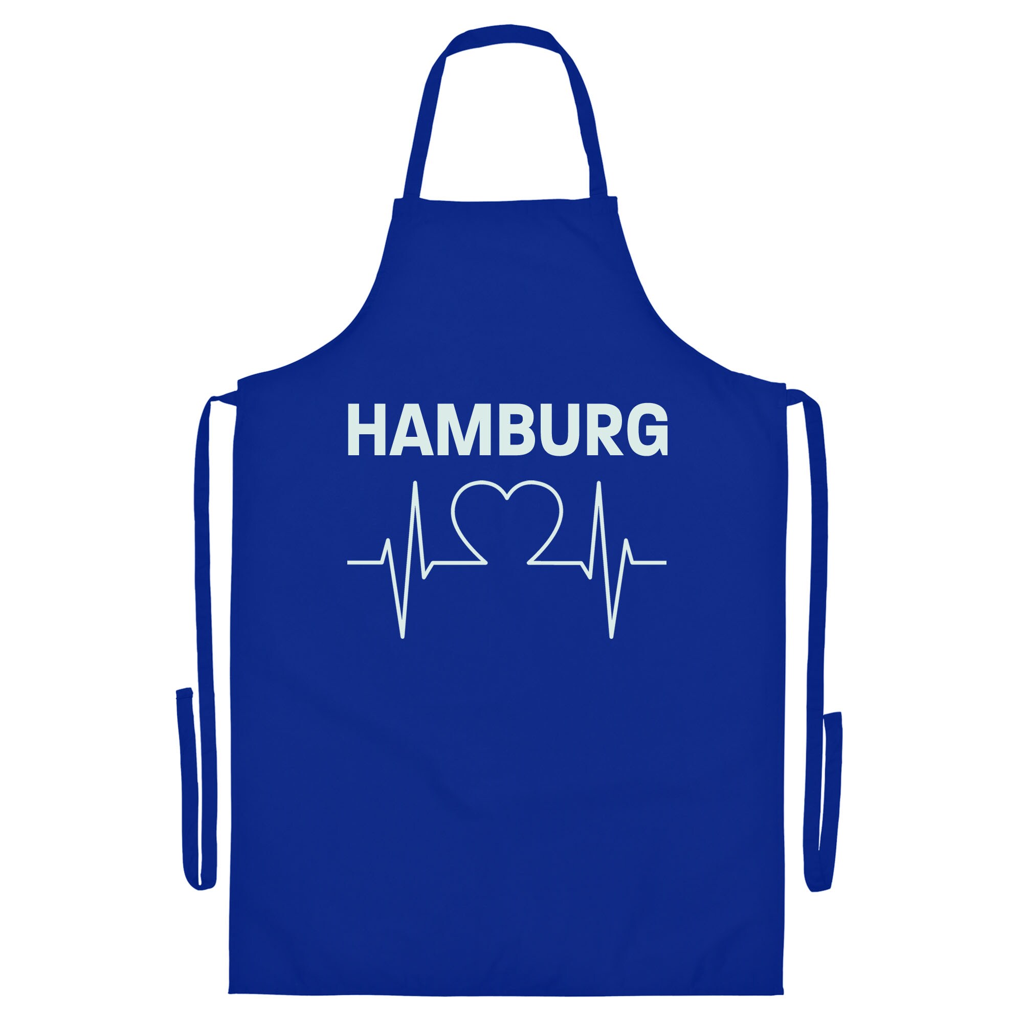 multifanshop Grillsch&uuml;rze - Hamburg - Herzschlag - Druck wei&szlig; - Sch&uuml;rze - Bild 1