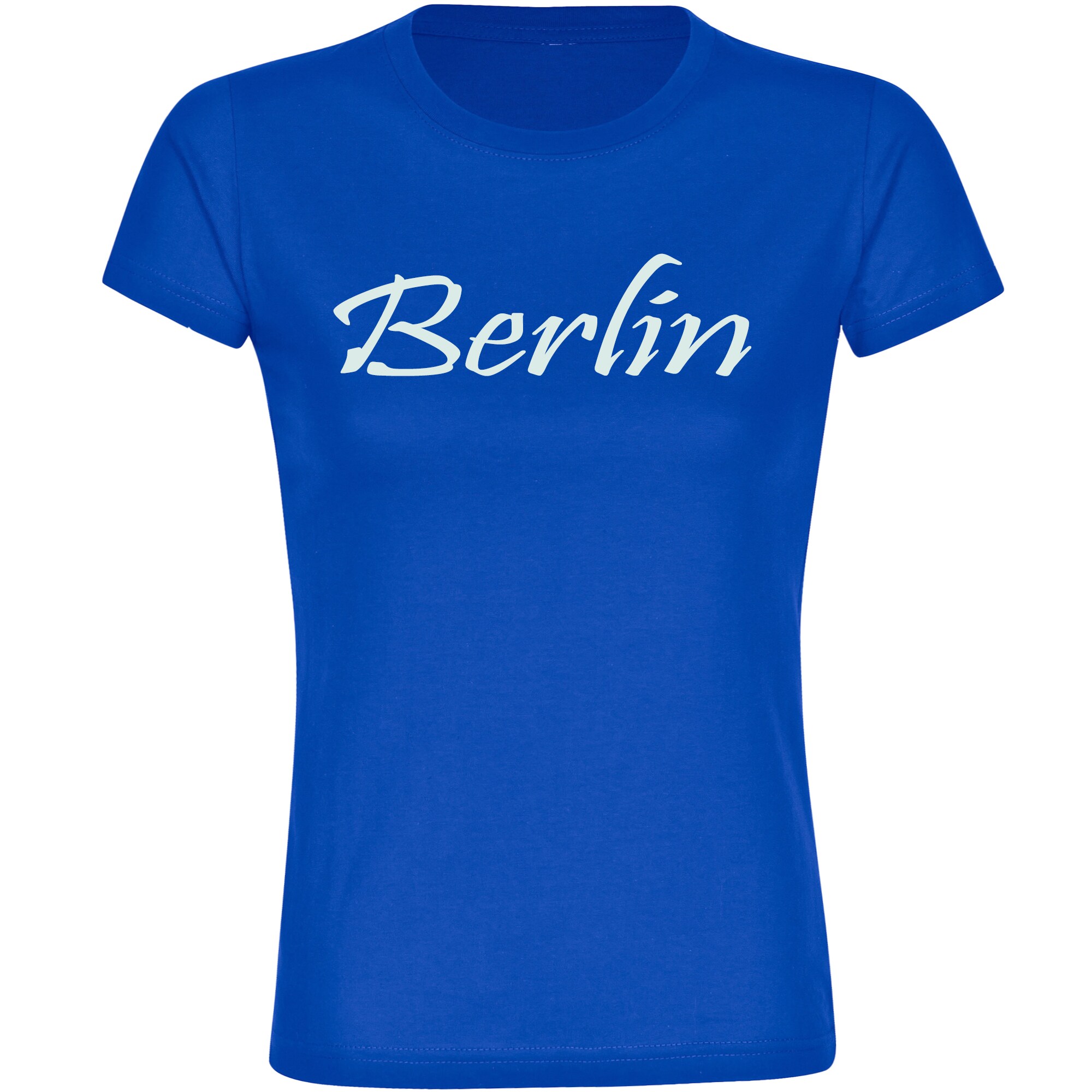 multifanshop Damen T-Shirt - Berlin blau - Schriftzug - Druck wei&szlig; - Frauen - Bild 1