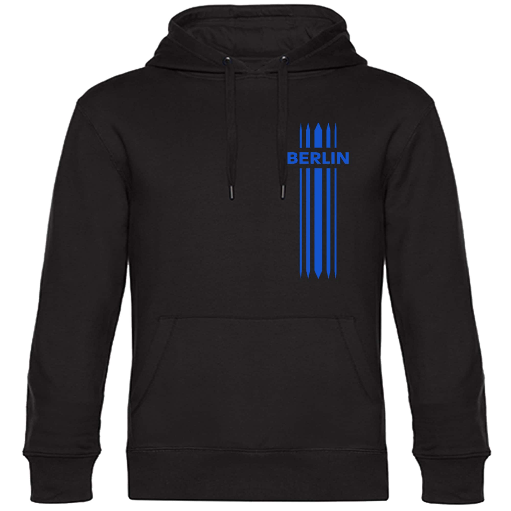multifanshop Kapuzen Sweatshirt - Berlin blau - Streifen - Druck blau - Hoodie - Bild 1
