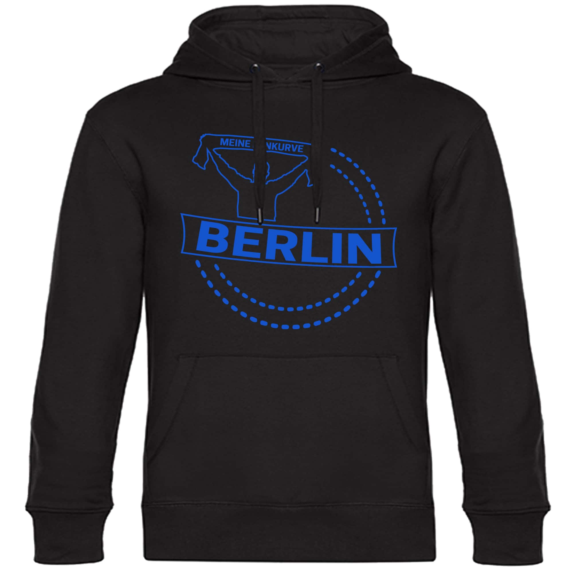 multifanshop Kapuzen Sweatshirt - Berlin blau - Meine Fankurve - Druck blau - Hoodie - Bild 1