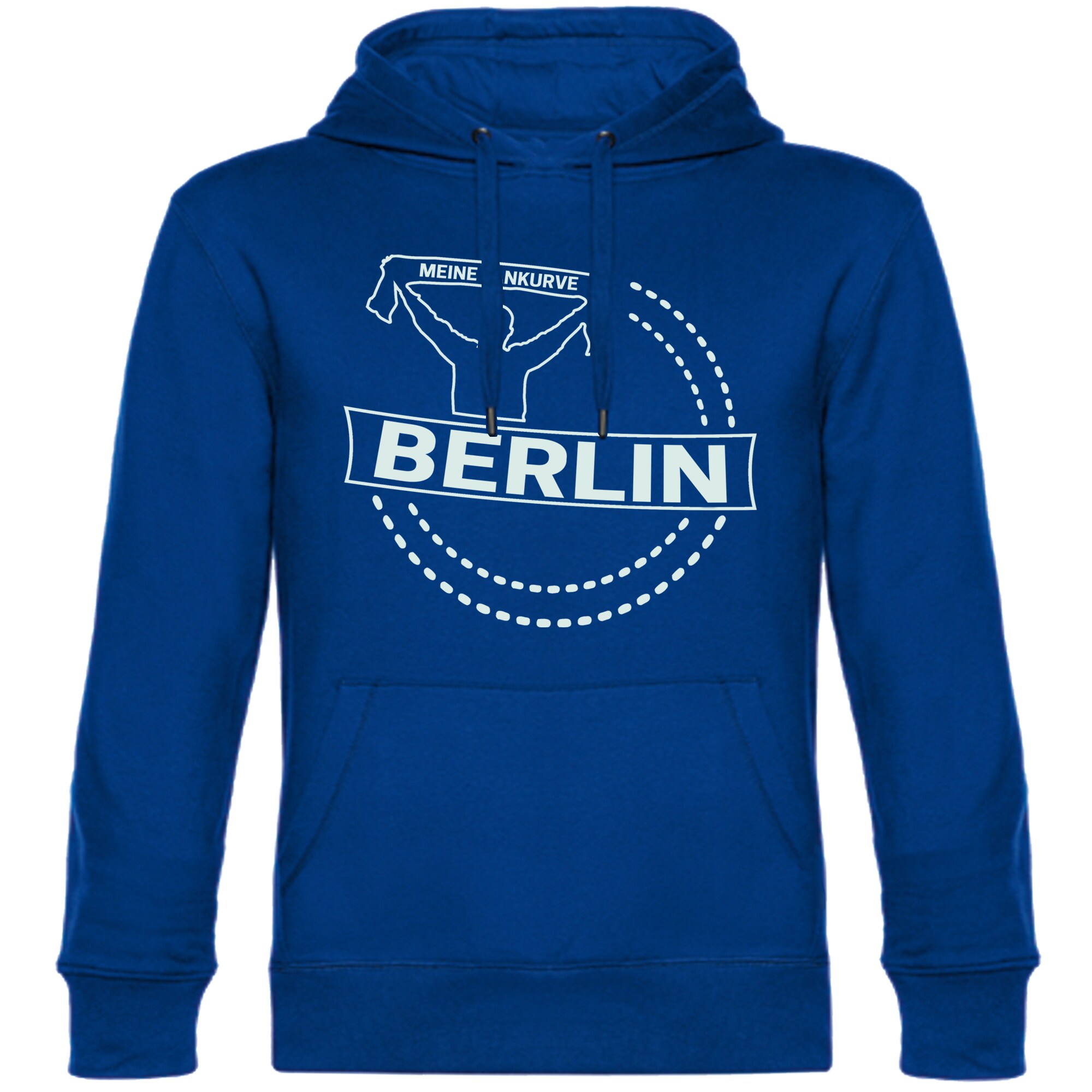 multifanshop Kapuzen Sweatshirt - Berlin blau - Meine Fankurve - Druck wei&szlig; - Hoodie - Bild 1
