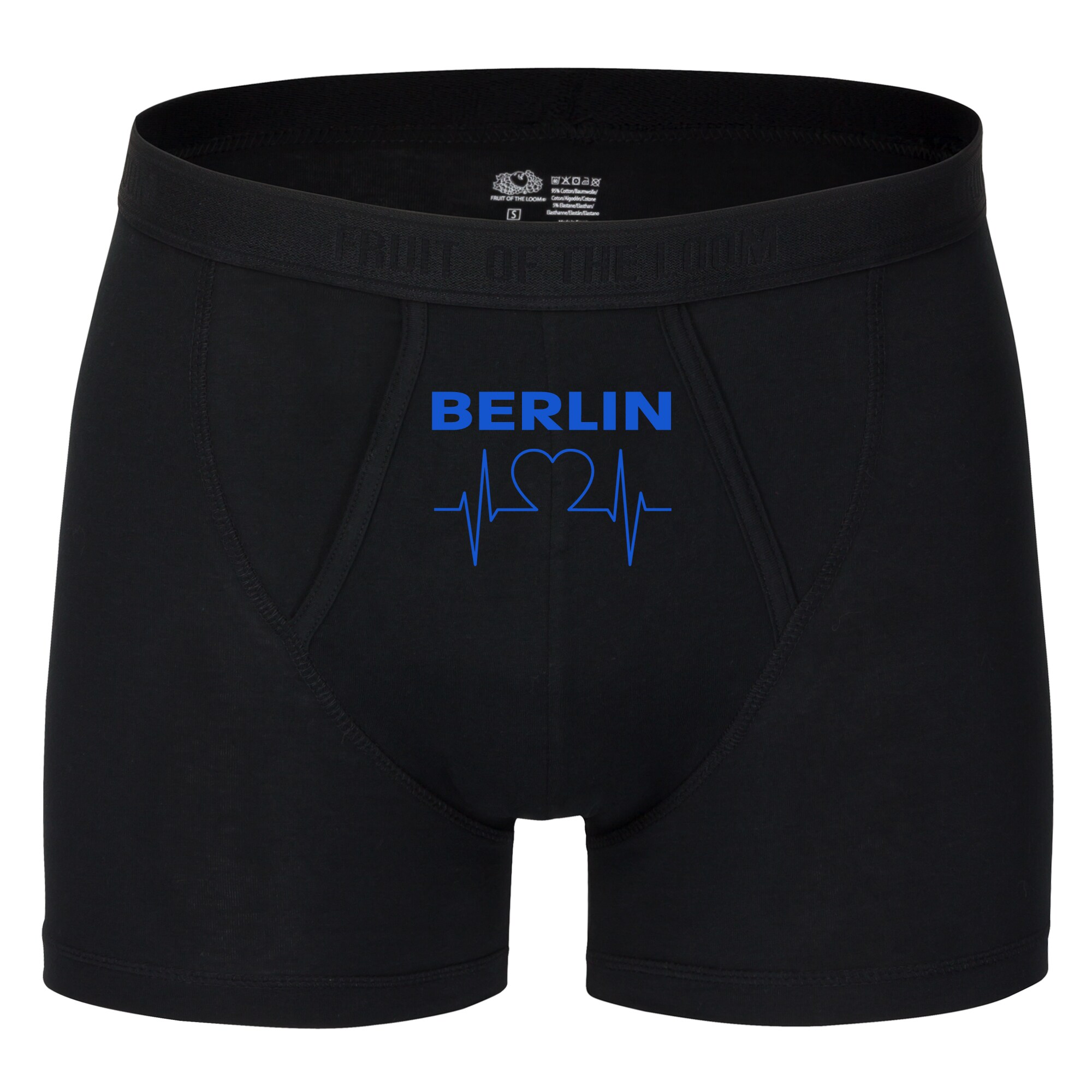 multifanshop Herren Boxer Short - Berlin blau - Herzschlag - Druck blau - Unterw&auml;sche - Bild 1