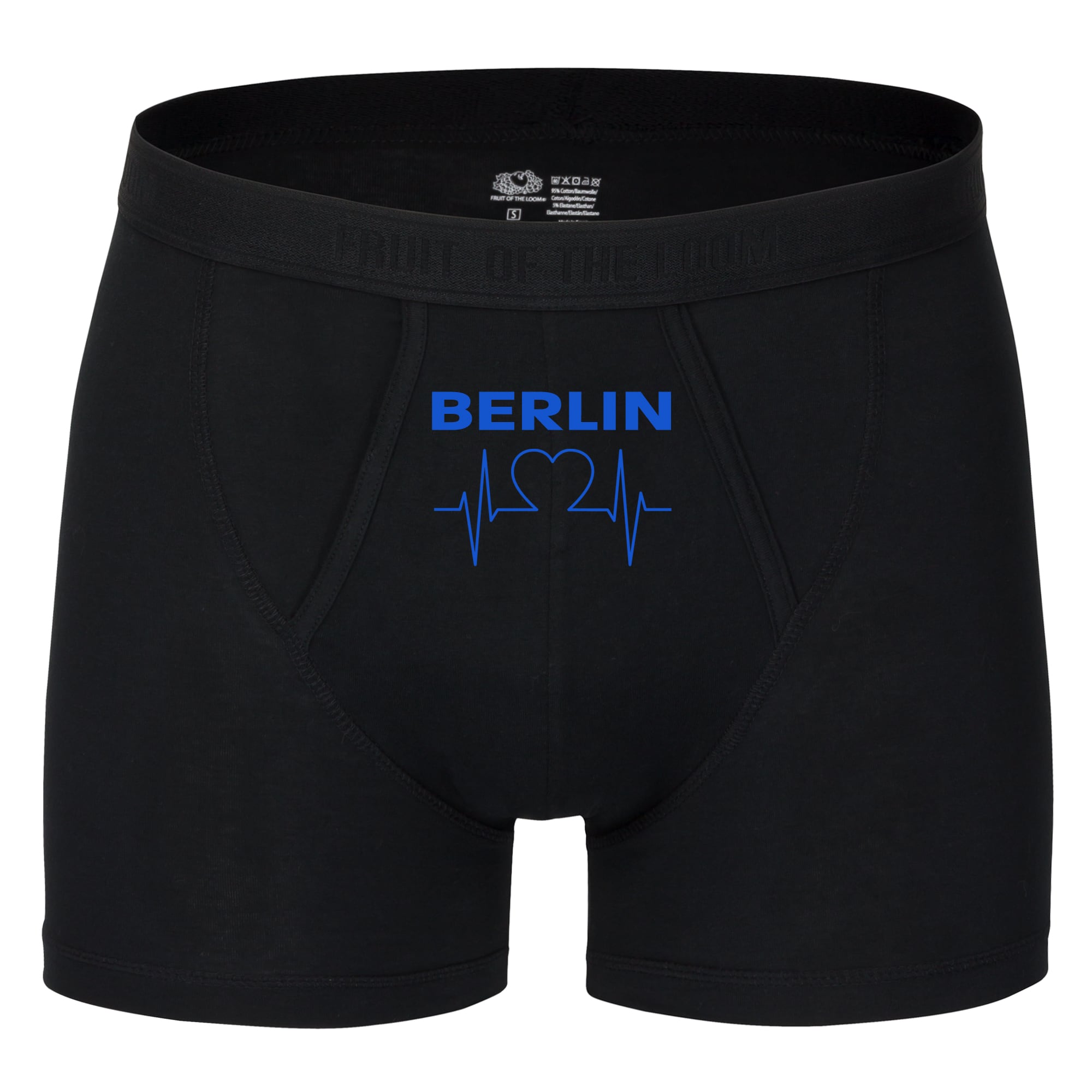 multifanshop Herren Boxer Short - Berlin blau - Herzschlag - Druck blau - Unterw&auml;sche - Bild 1