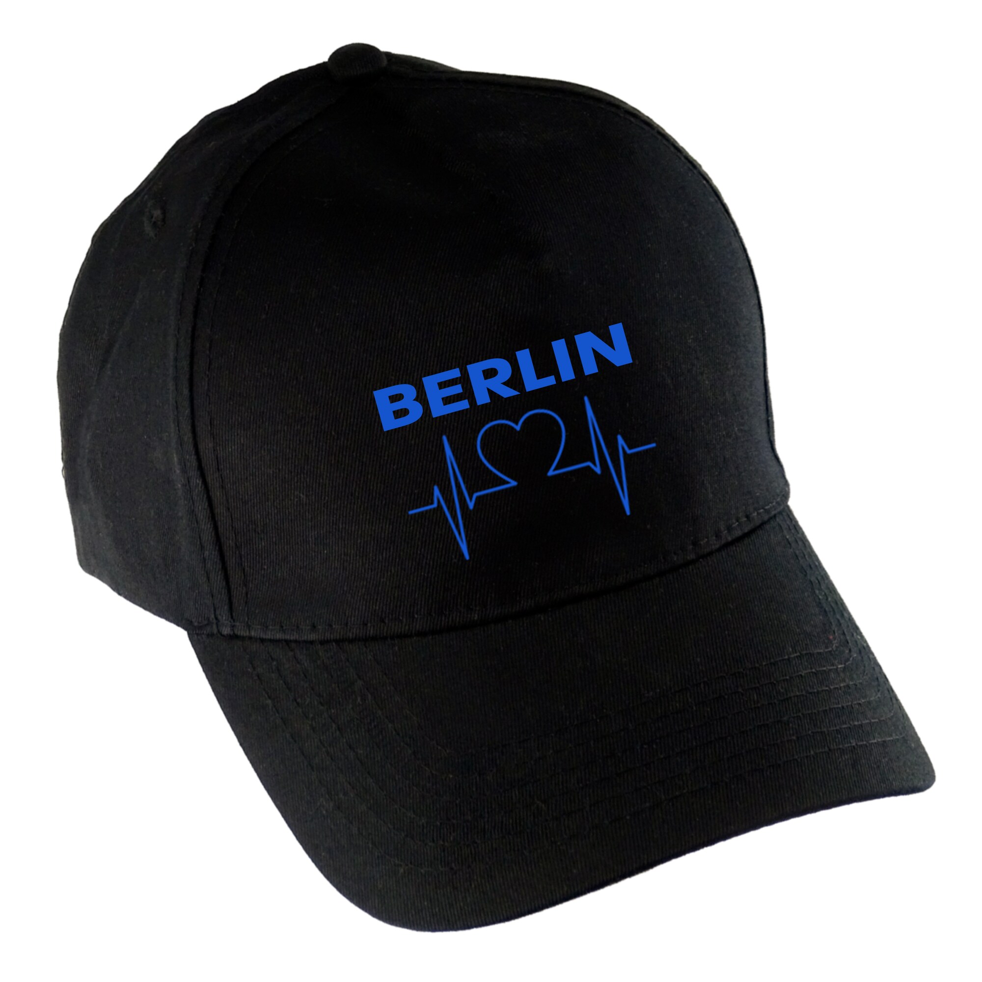 multifanshop Baseballcap - Berlin blau - Herzschlag - Druck blau - M&uuml;tze - Bild 1