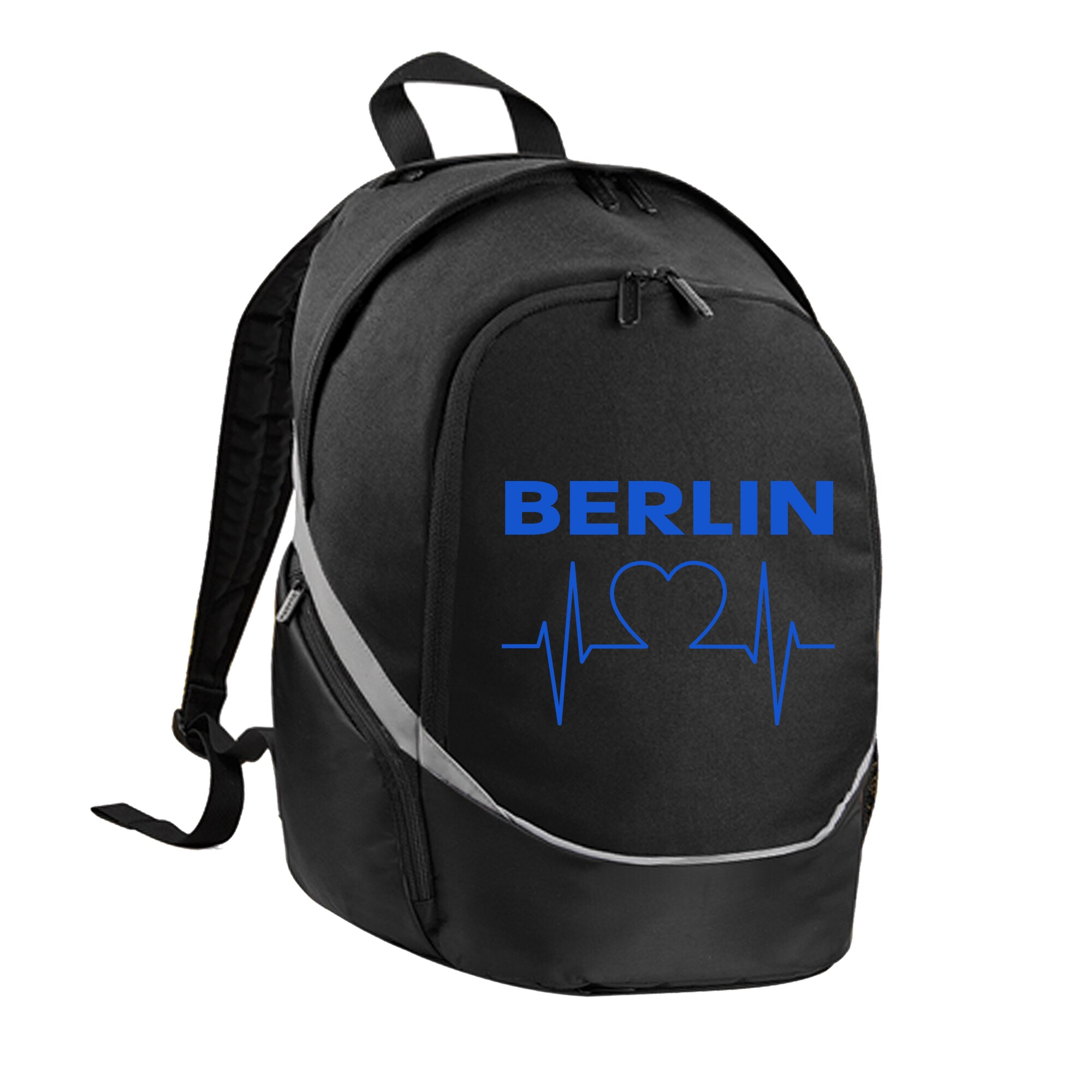 multifanshop Rucksack - Berlin blau - Herzschlag - Druck blau - Tasche - Bild 1