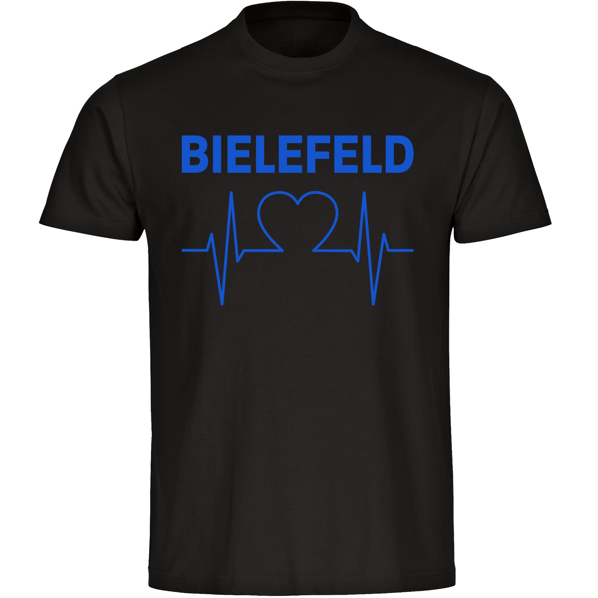 multifanshop Herren T-Shirt - Bielefeld - Herzschlag - Druck blau - M&auml;nner - Bild 1
