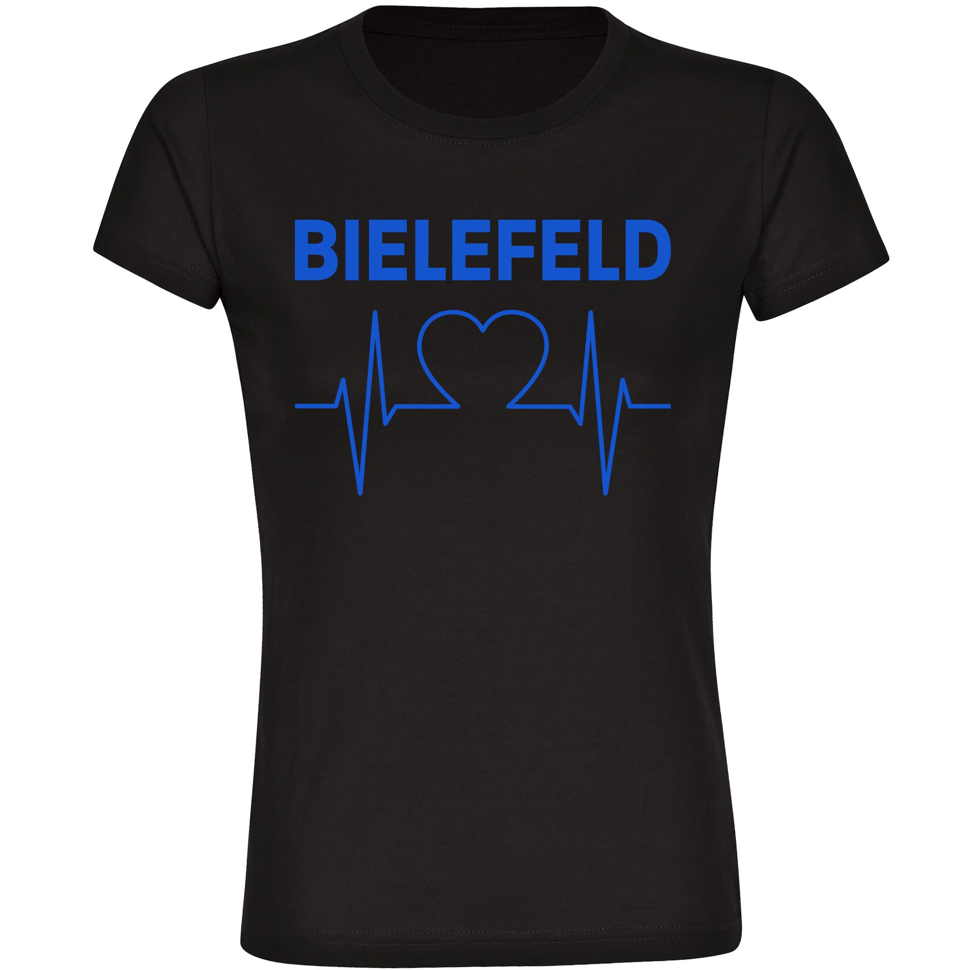 multifanshop Damen T-Shirt - Bielefeld - Herzschlag - Druck blau - Frauen - Bild 1