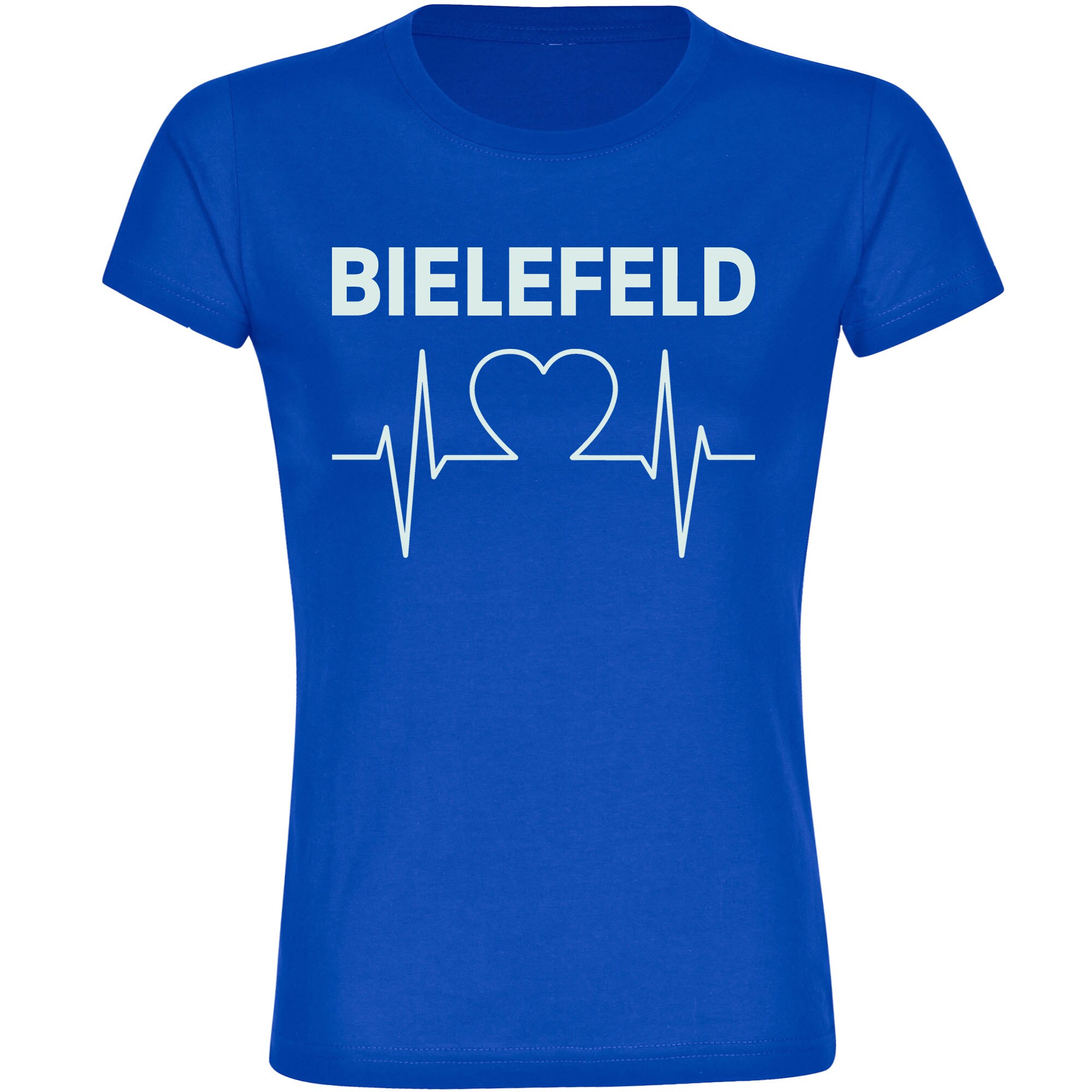 multifanshop Damen T-Shirt - Bielefeld - Herzschlag - Druck wei&szlig; - Frauen - Bild 1