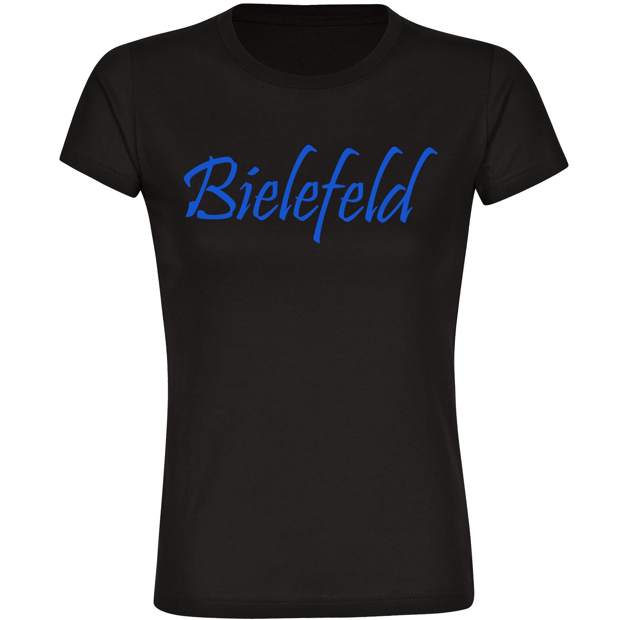 multifanshop Damen T-Shirt - Bielefeld - Schriftzug - Druck blau - Frauen - Bild 1