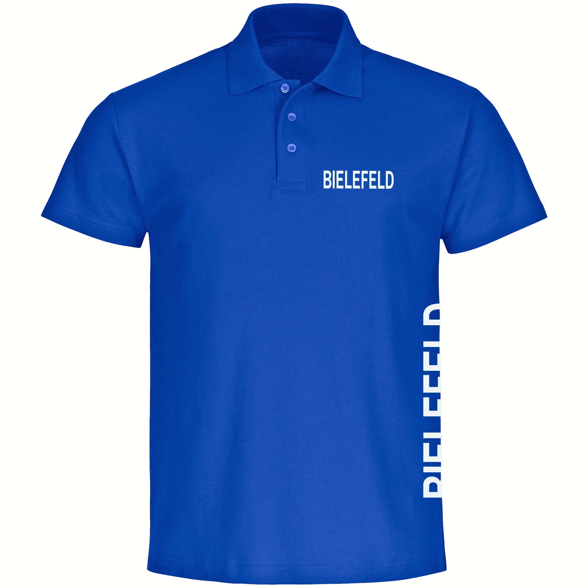 multifanshop Poloshirt - Bielefeld - Brust & Seite - Druck wei&szlig; - Polo - Bild 1