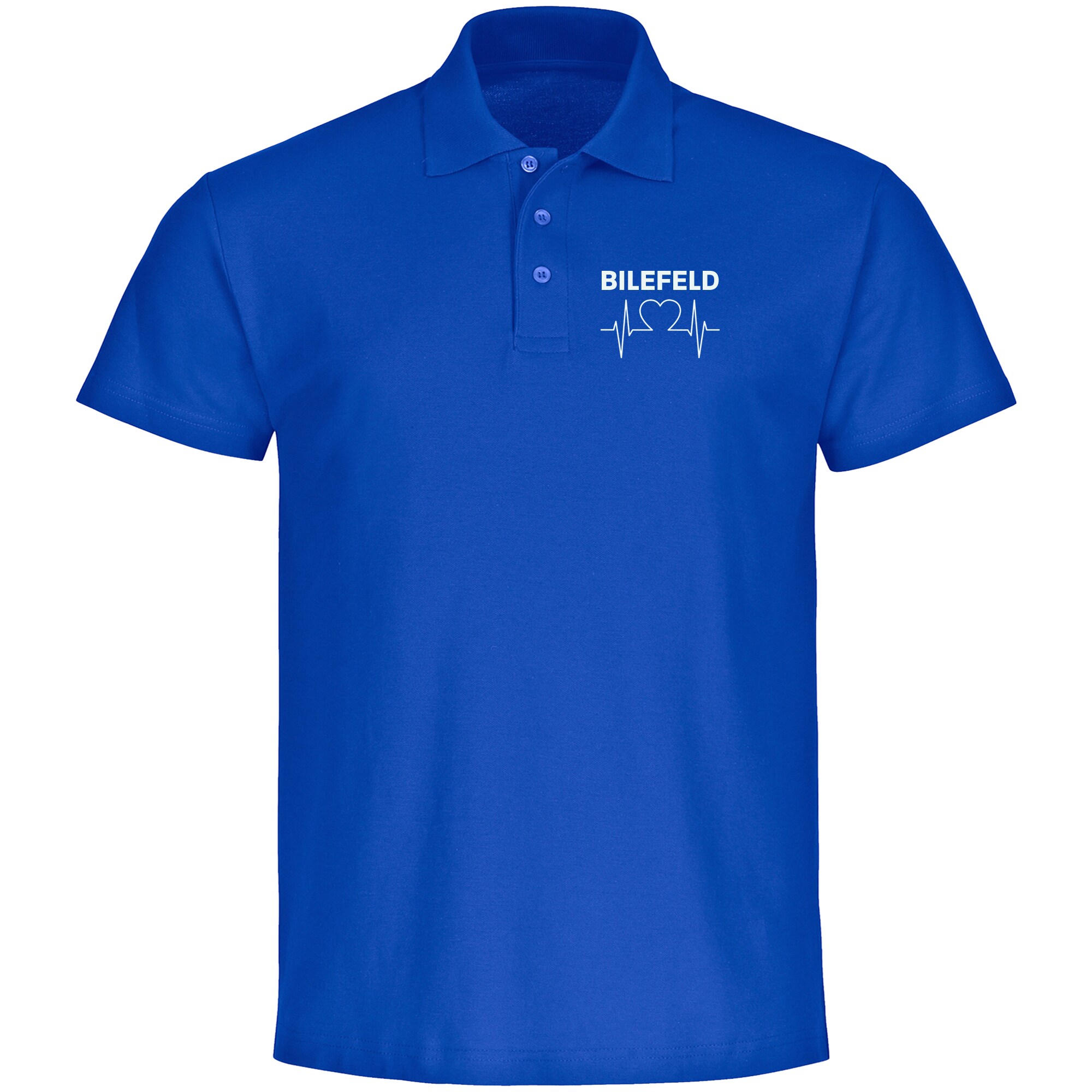 multifanshop Poloshirt - Bielefeld - Herzschlag - Druck wei&szlig; - Polo - Bild 1