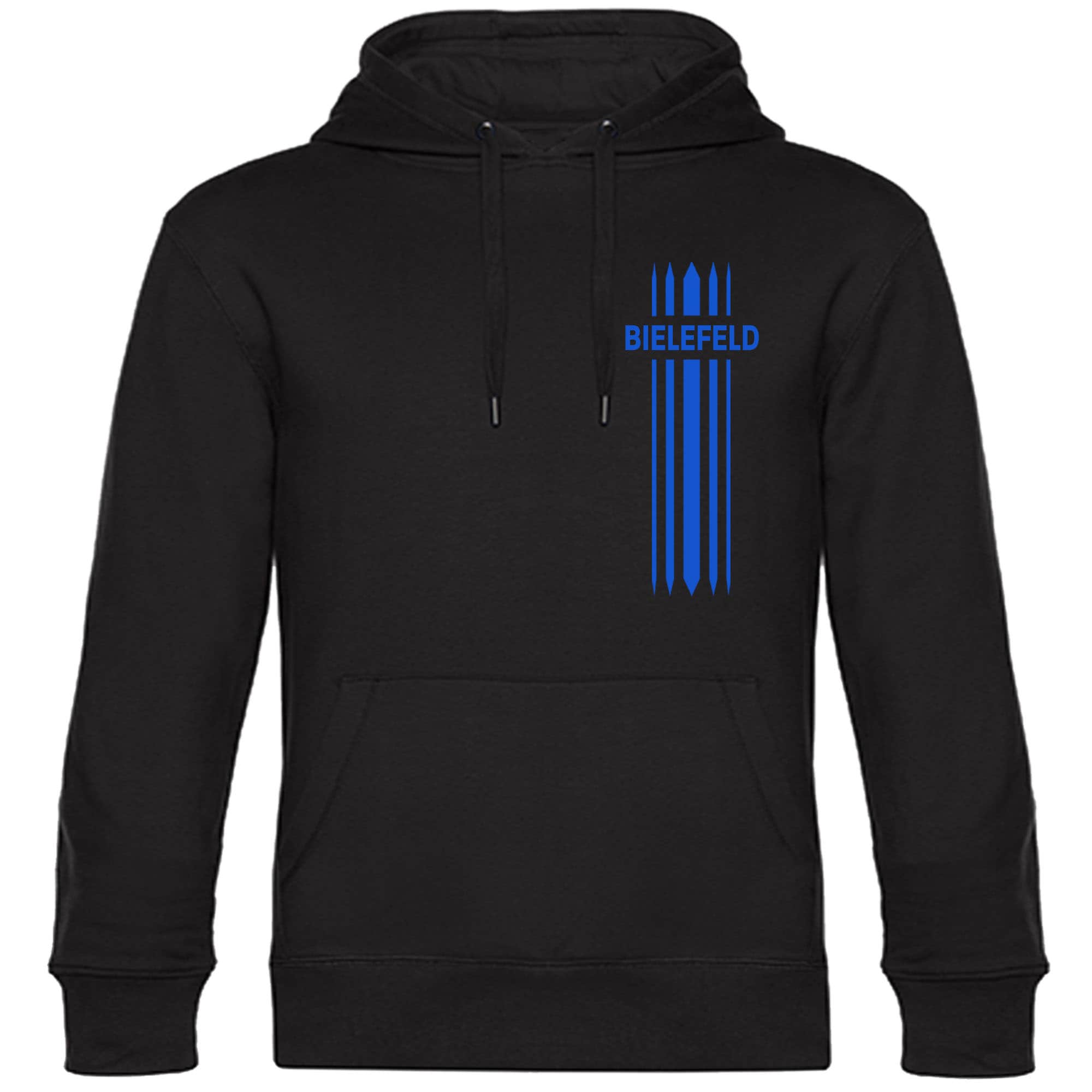 multifanshop Kapuzen Sweatshirt - Bielefeld - Streifen - Druck blau - Hoodie - Bild 1