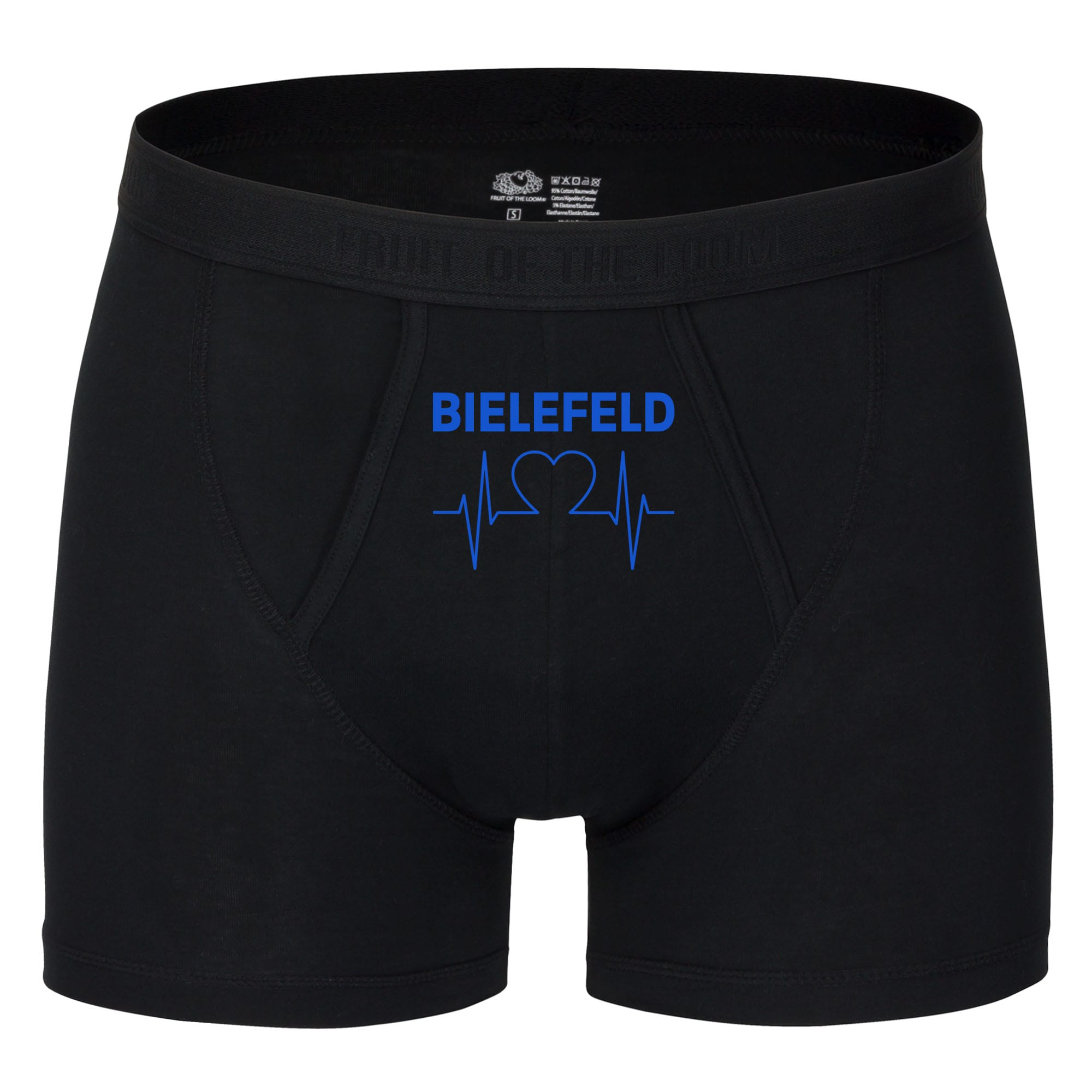 multifanshop Herren Boxer Short - Bielefeld - Herzschlag - Druck blau - Unterw&auml;sche - Bild 1