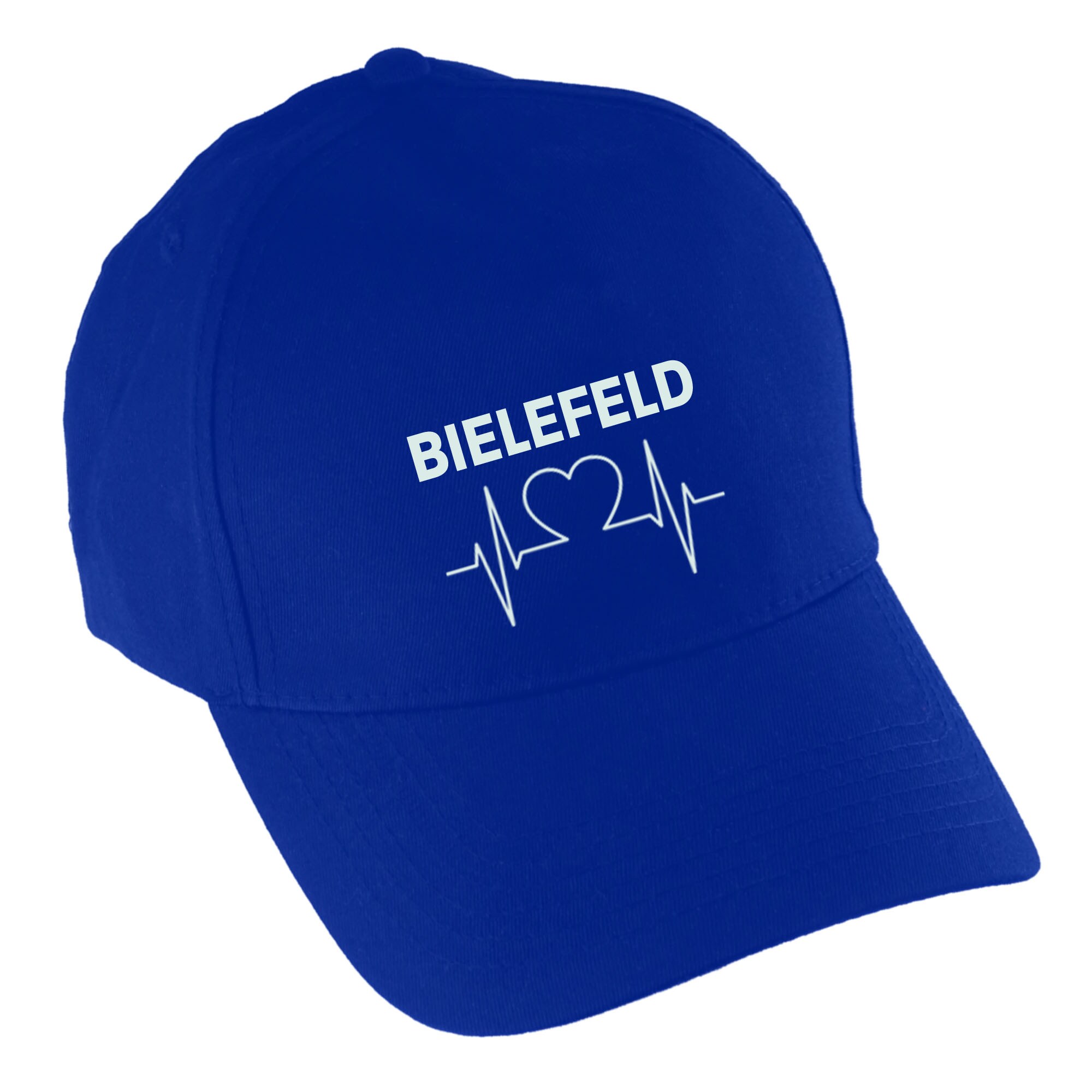 multifanshop Baseballcap - Bielefeld - Herzschlag - Druck wei&szlig; - M&uuml;tze - Bild 1