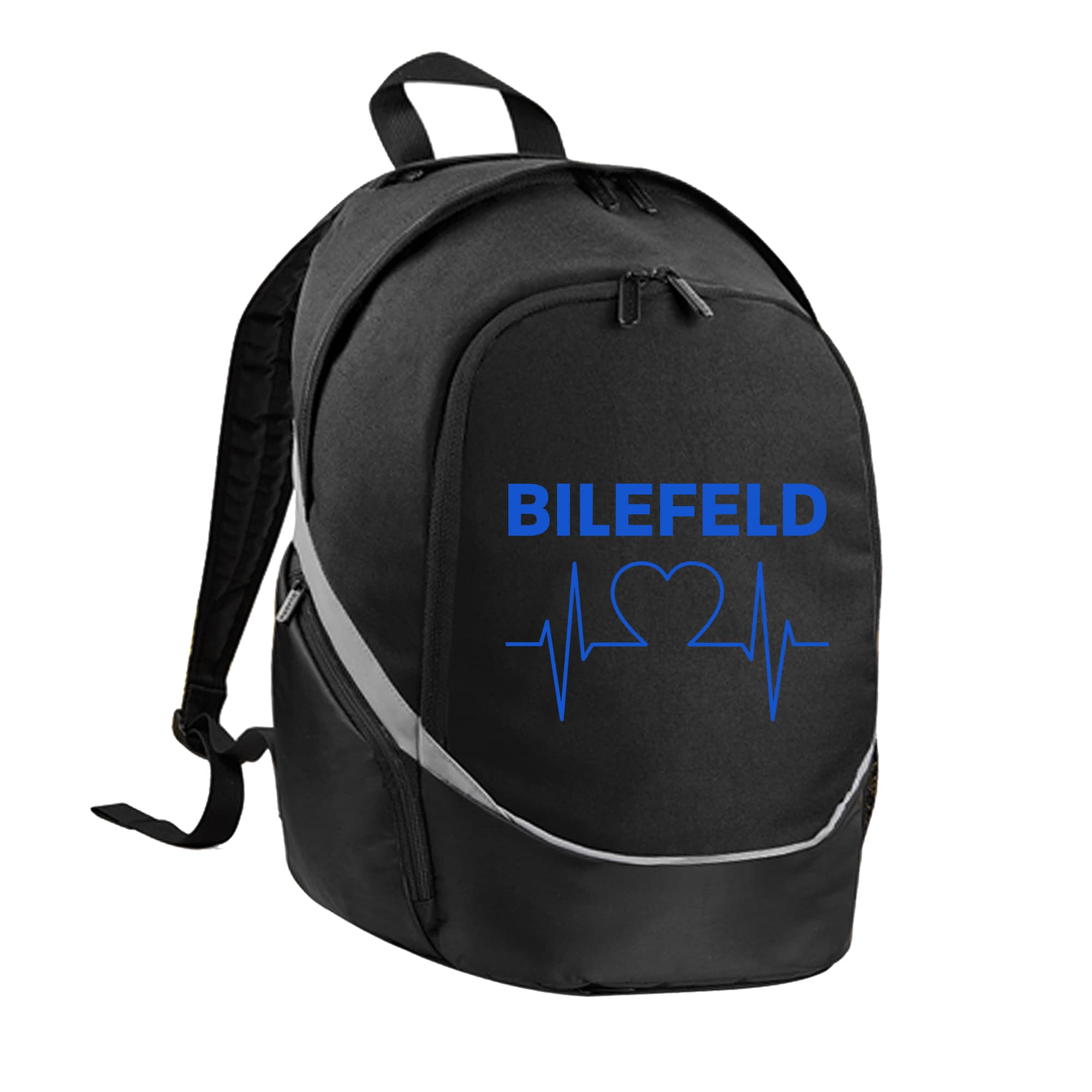 multifanshop Rucksack - Bielefeld - Herzschlag - Druck blau - Tasche - Bild 1