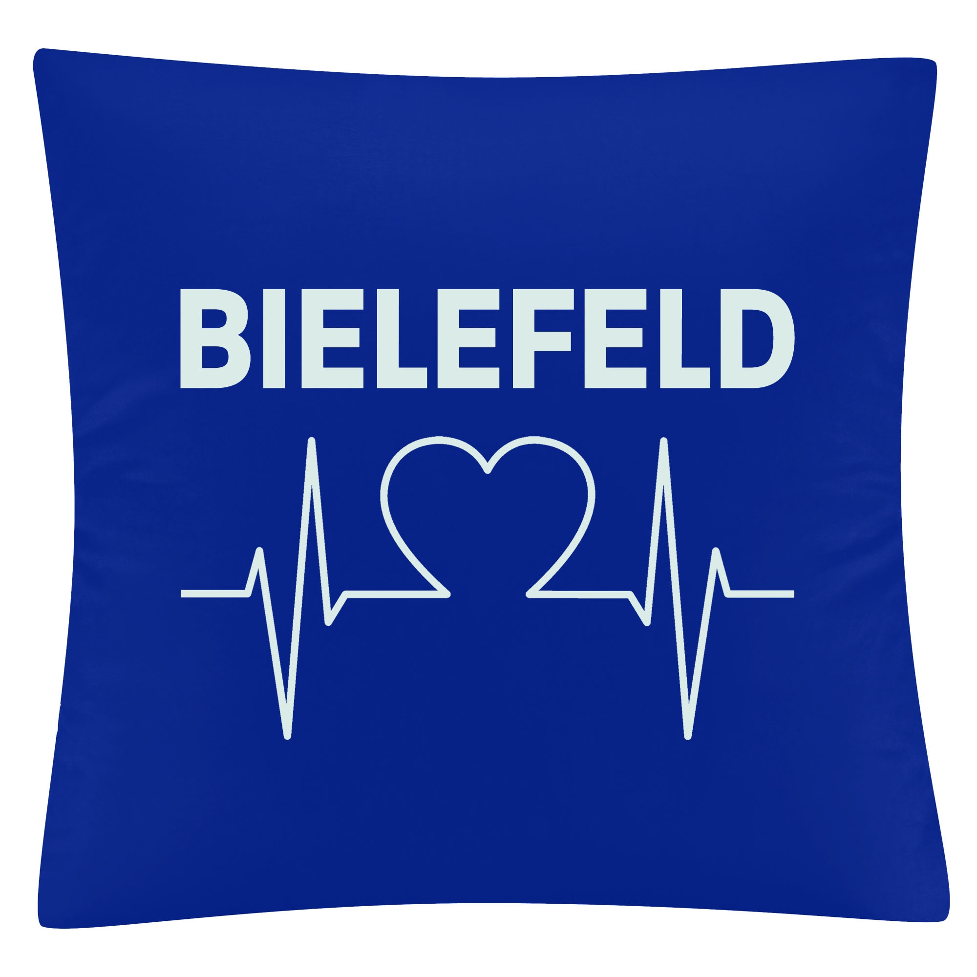 multifanshop Kissenbezug - Bielefeld - Herzschlag - Druck wei&szlig; - Kissen - Bild 1