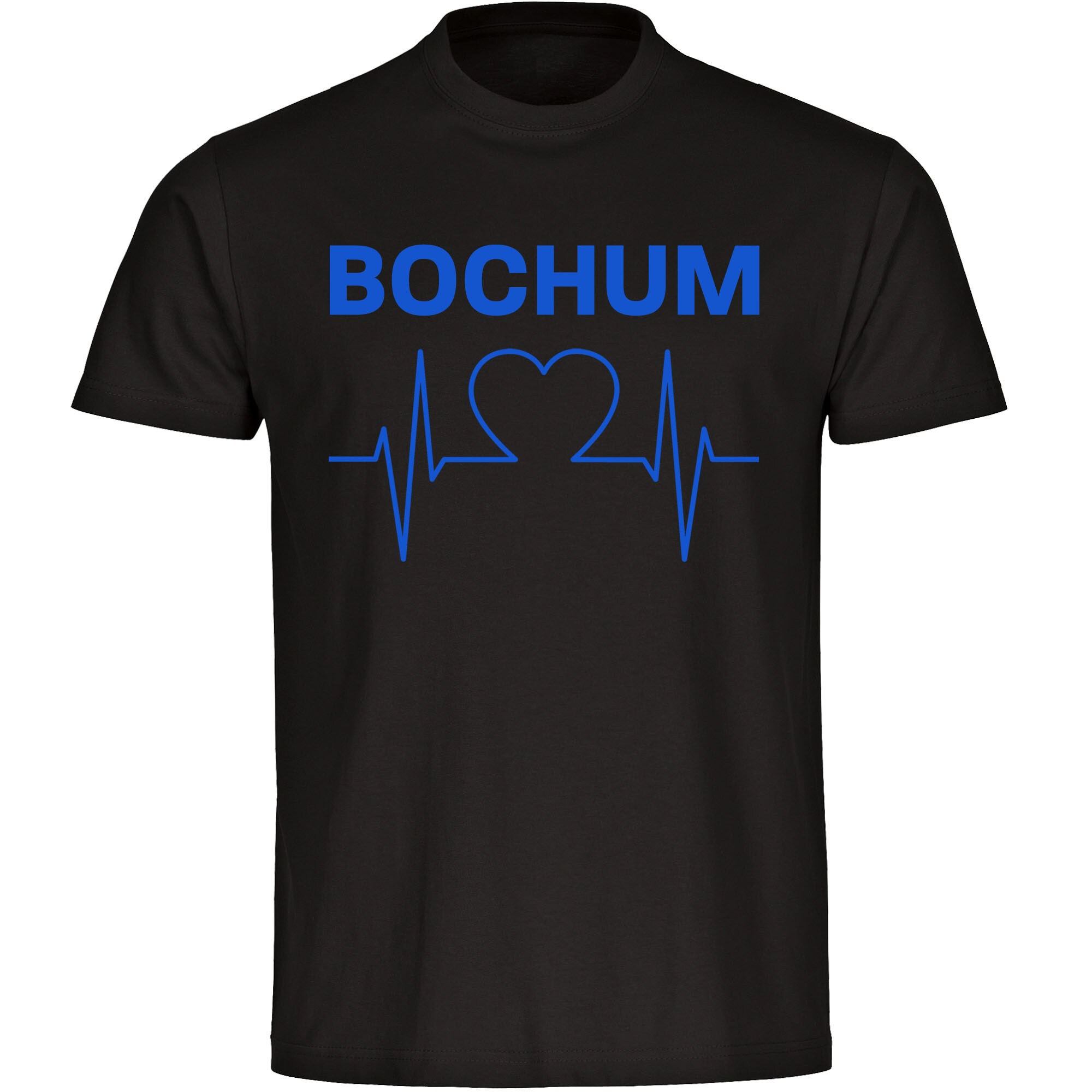 multifanshop Herren T-Shirt - Bochum - Herzschlag - Druck blau - M&auml;nner - Bild 1
