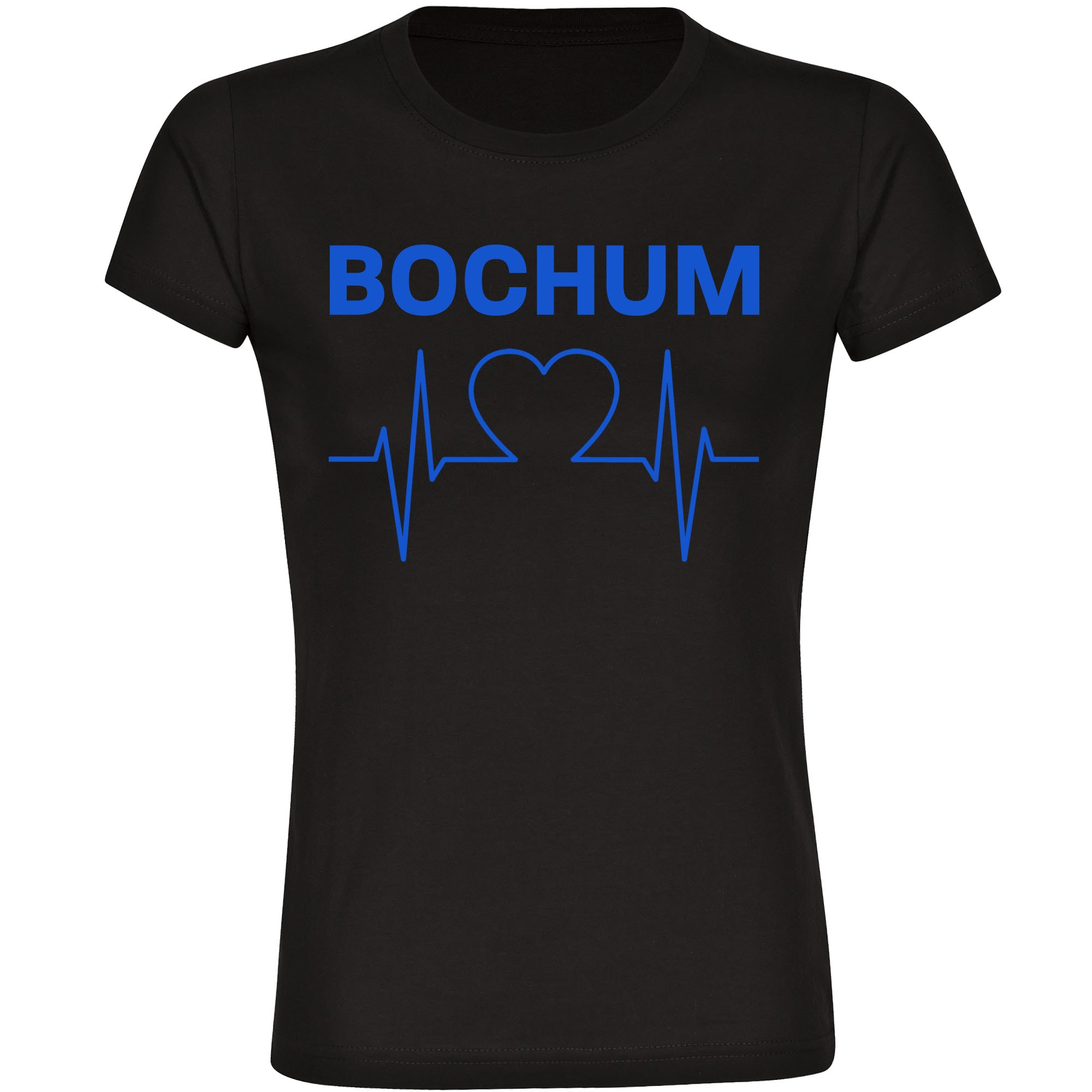 multifanshop Damen T-Shirt - Bochum - Herzschlag - Druck blau - Frauen - Bild 1