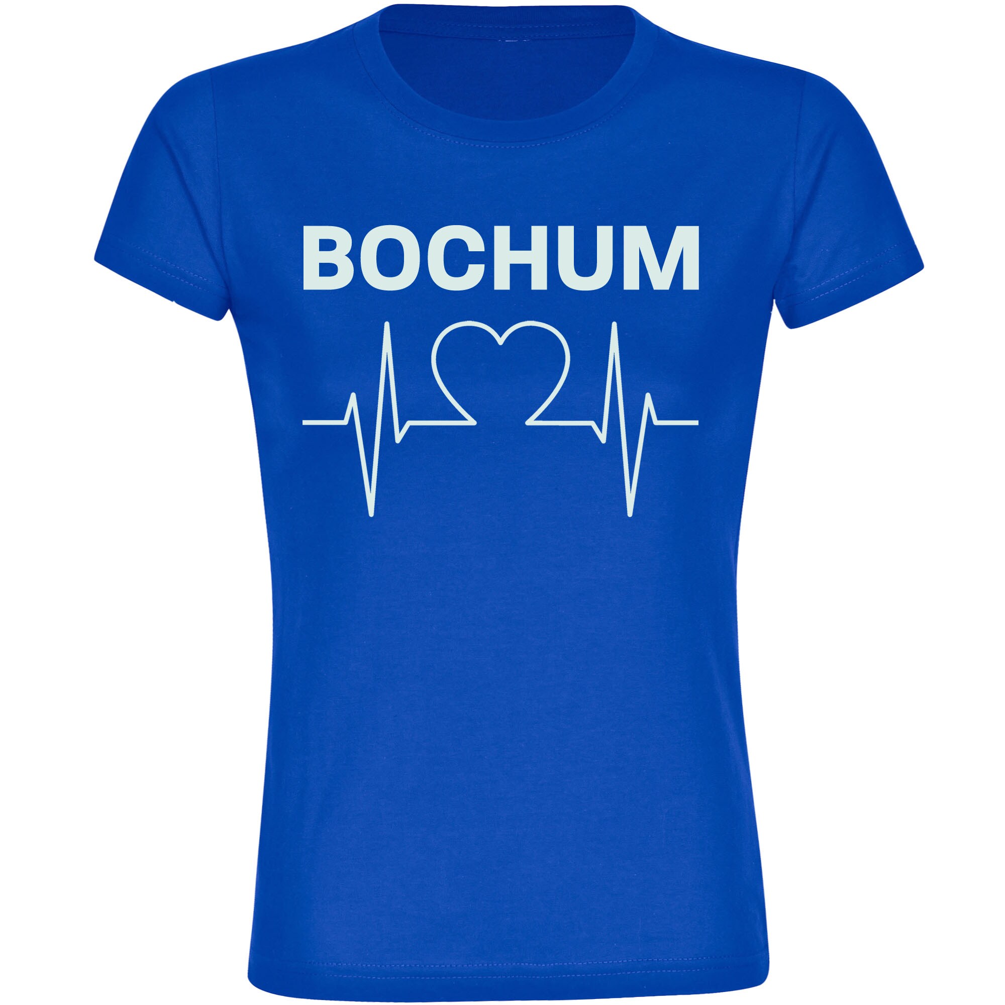 multifanshop Damen T-Shirt - Bochum - Herzschlag - Druck wei&szlig; - Frauen - Bild 1