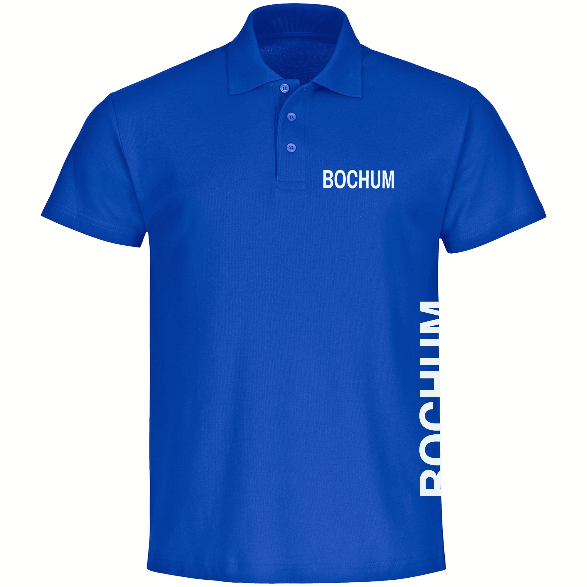 multifanshop Poloshirt - Bochum - Brust & Seite - Druck wei&szlig; - Polo - Bild 1