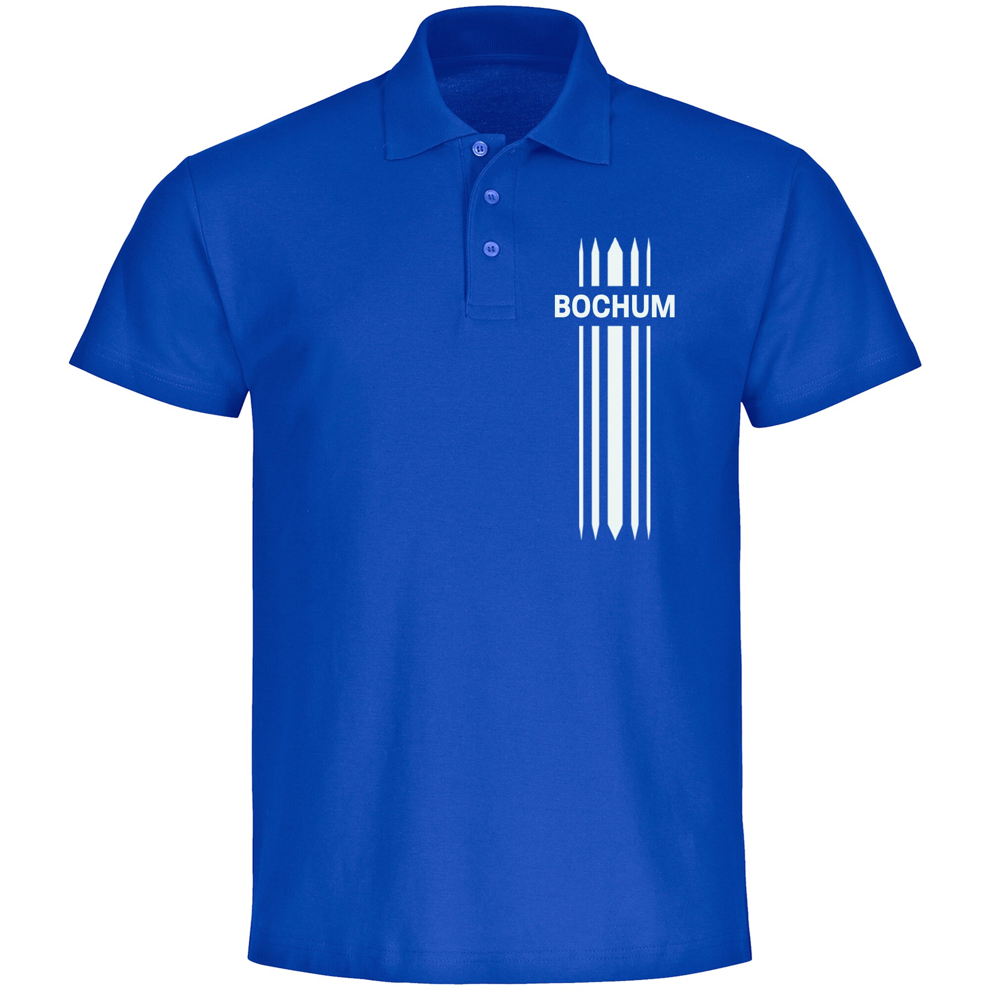 multifanshop Poloshirt - Bochum - Streifen - Druck wei&szlig; - Polo - Bild 1