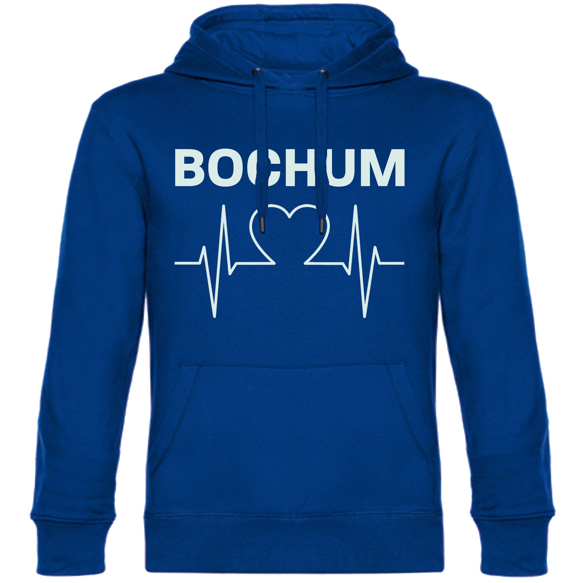 multifanshop Kapuzen Sweatshirt - Bochum - Herzschlag - Druck wei&szlig; - Hoodie - Bild 1