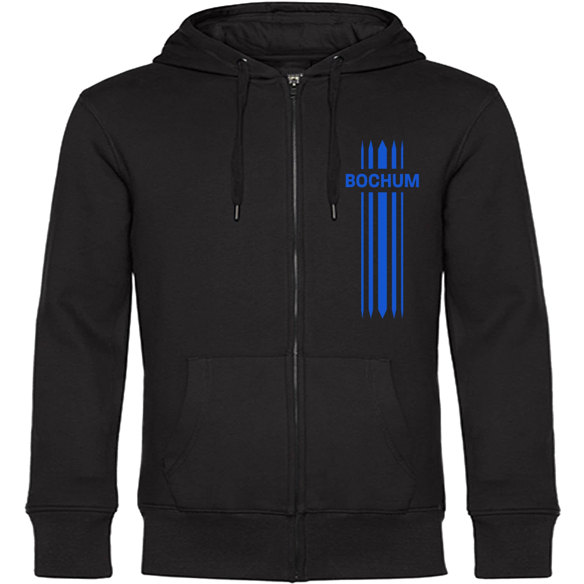 multifanshop Kapuzen Sweatshirt Jacke - Bochum - Streifen - Druck blau - Sweat - Bild 1