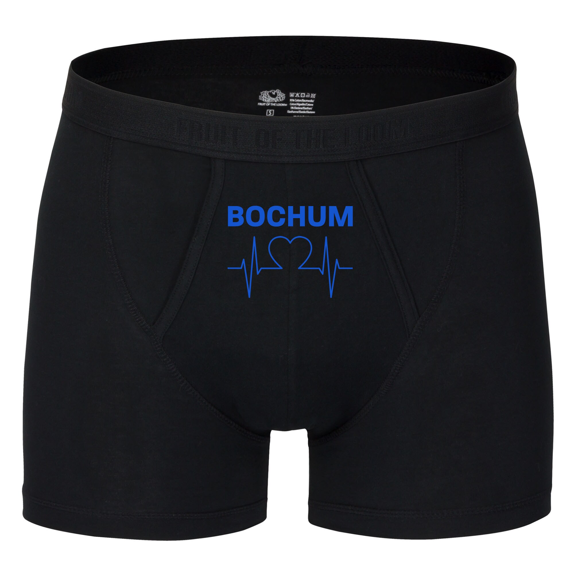 multifanshop Herren Boxer Short - Bochum - Herzschlag - Druck blau - Unterw&auml;sche - Bild 1