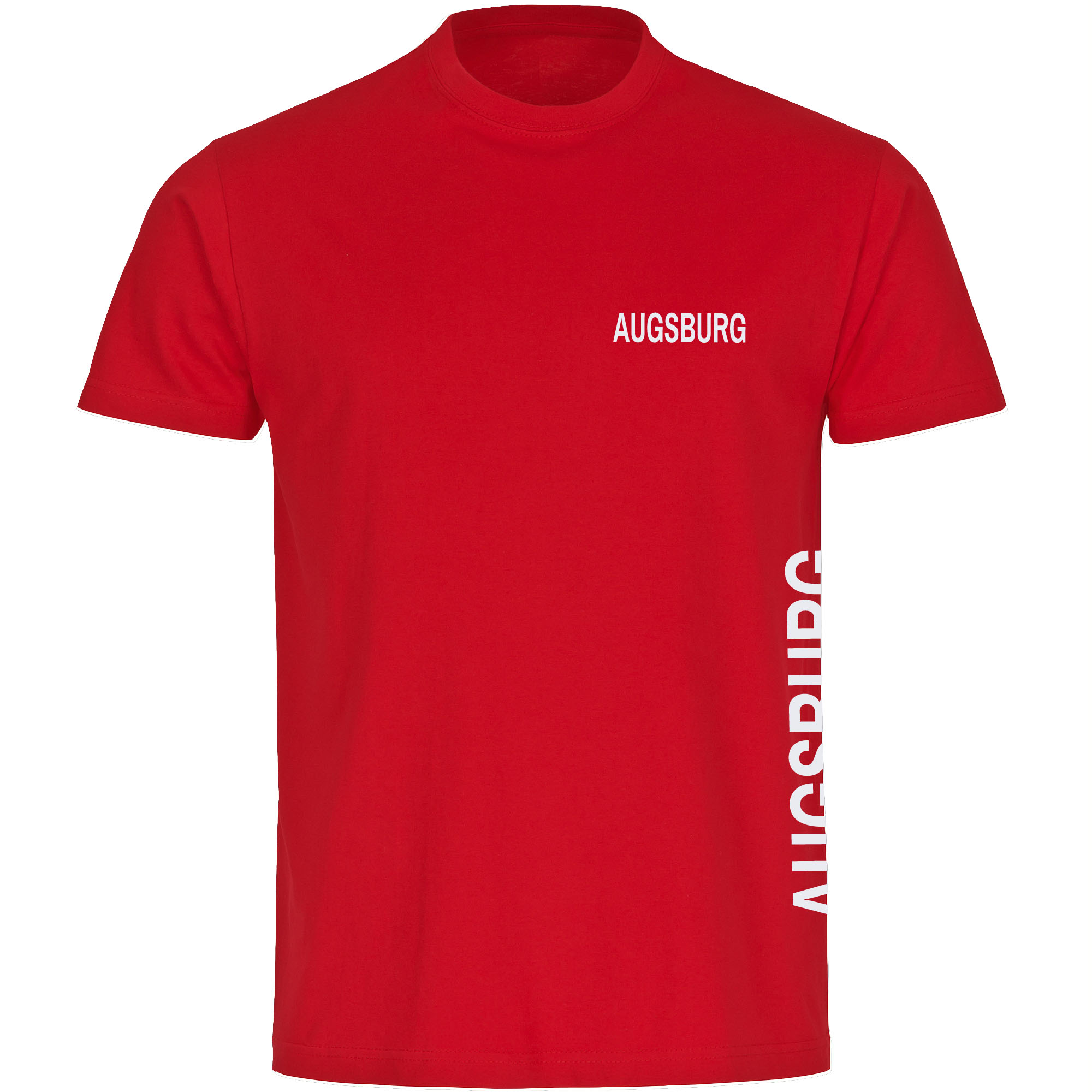 multifanshop Herren T-Shirt - Augsburg - Brust & Seite - Druck wei&szlig; - M&auml;nner - Bild 1
