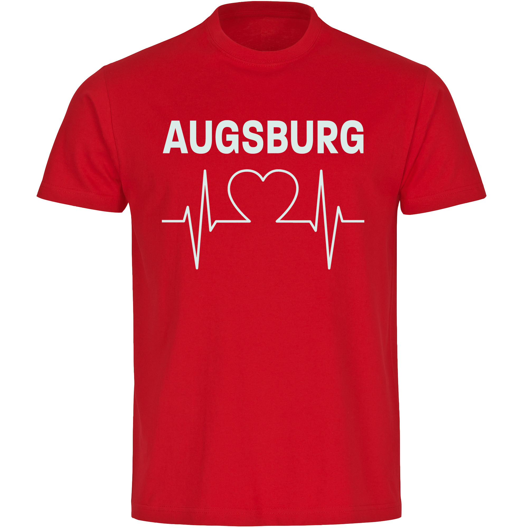 multifanshop Herren T-Shirt - Augsburg - Herzschlag - Druck wei&szlig; - M&auml;nner - Bild 1