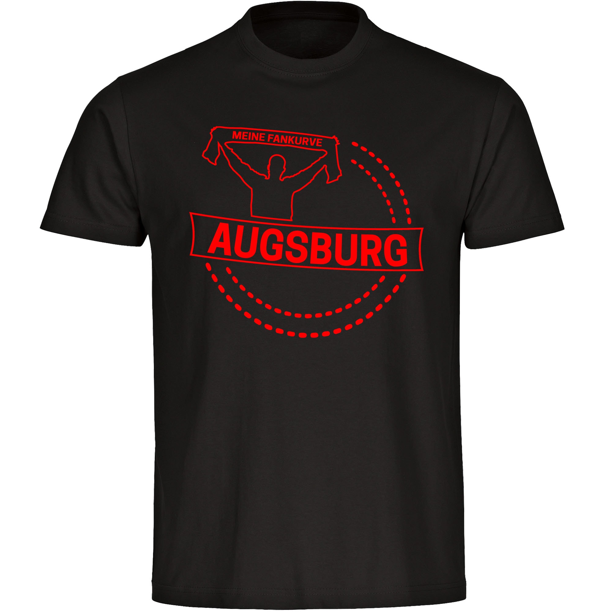 multifanshop Herren T-Shirt - Augsburg - Meine Fankurve - Druck rot - M&auml;nner - Bild 1
