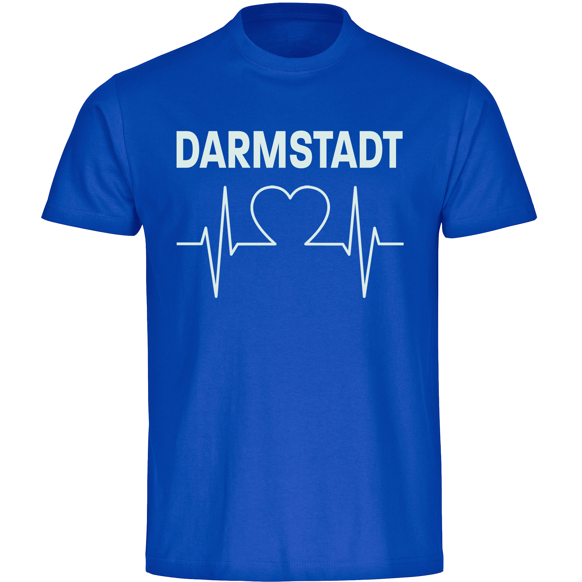 multifanshop Herren T-Shirt - Darmstadt - Herzschlag - Druck wei&szlig; - M&auml;nner - Bild 1